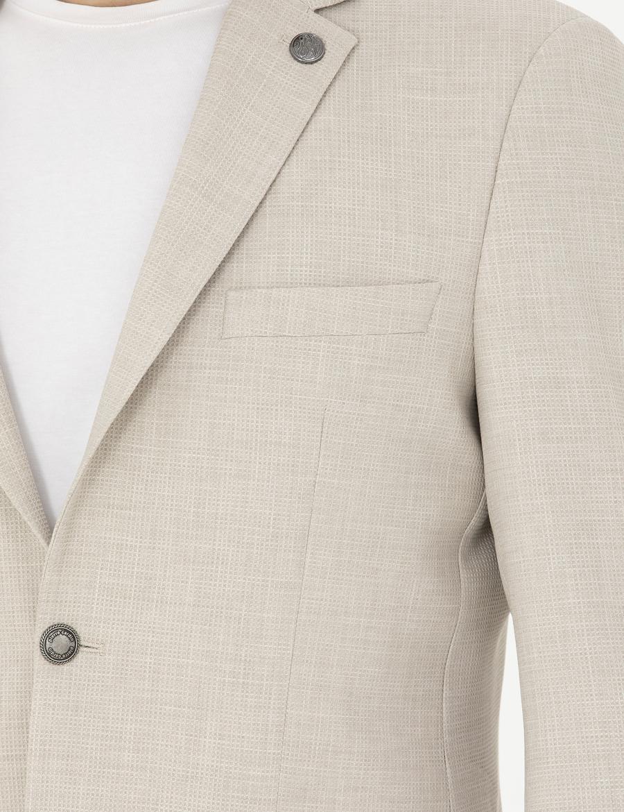 Bej Slim Fit Ceket