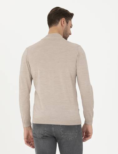 Taş Slim Fit Yarım Balıkçı Yaka Yün Karışımlı Basic Triko Kazak