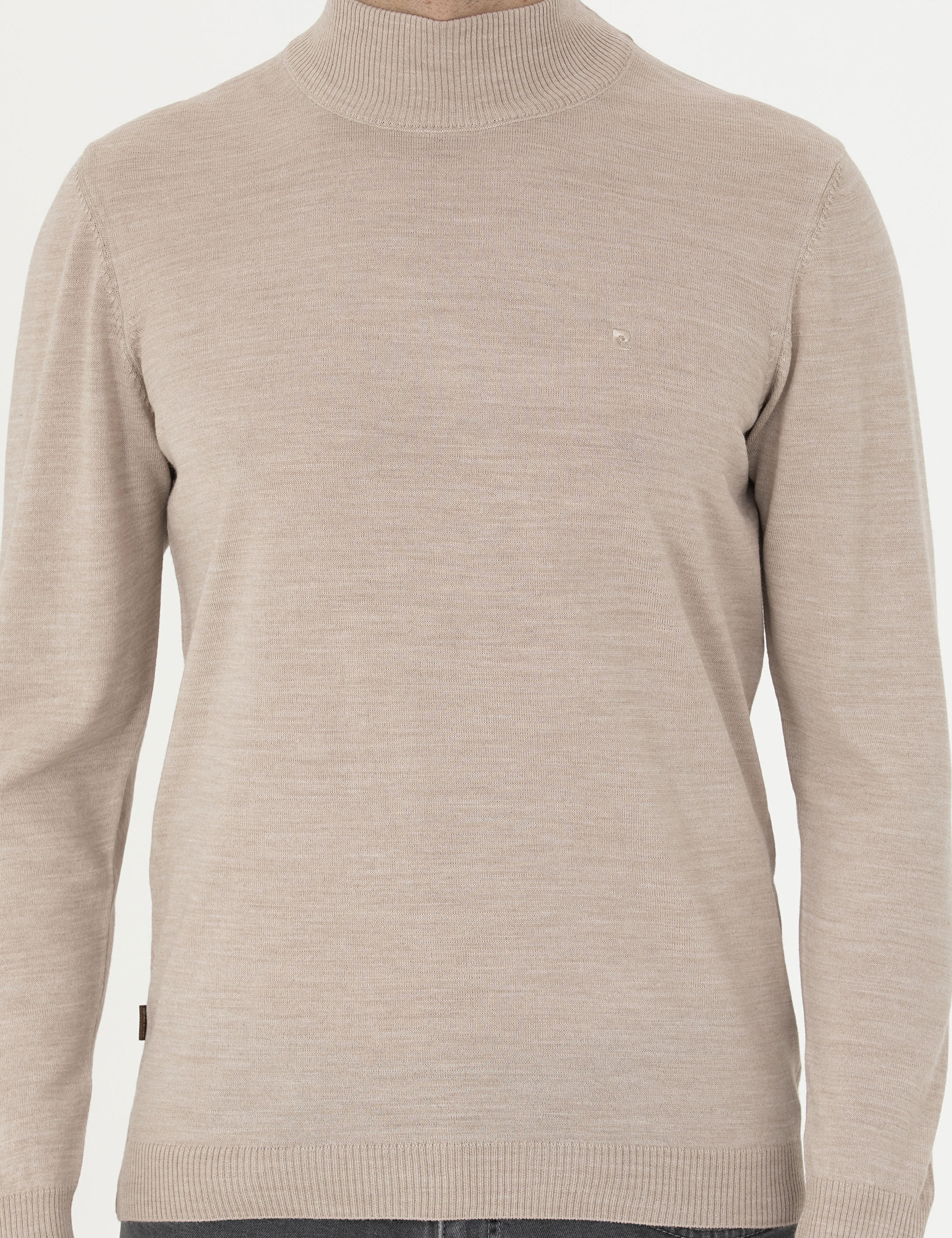 Taş Slim Fit Yarım Balıkçı Yaka Yün Karışımlı Basic Triko Kazak - Image 6