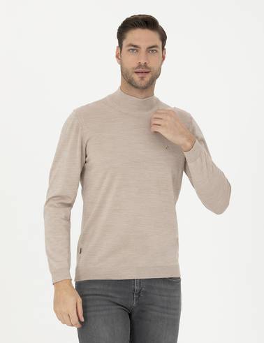 Taş Slim Fit Yarım Balıkçı Yaka Yün Karışımlı Basic Triko Kazak