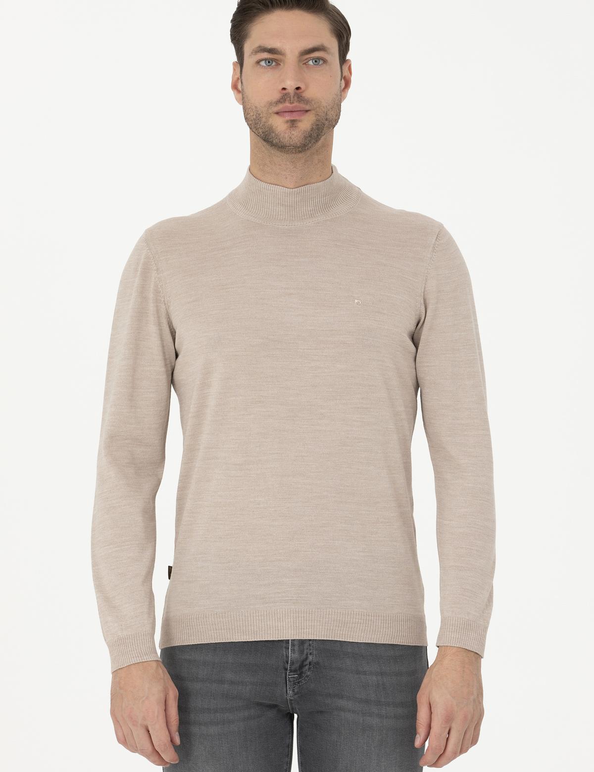 Taş Slim Fit Yarım Balıkçı Yaka Yün Karışımlı Basic Triko Kazak - 50270055131