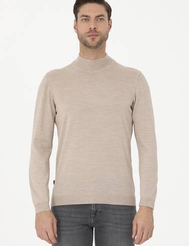 Taş Slim Fit Yarım Balıkçı Yaka Yün Karışımlı Basic Triko Kazak