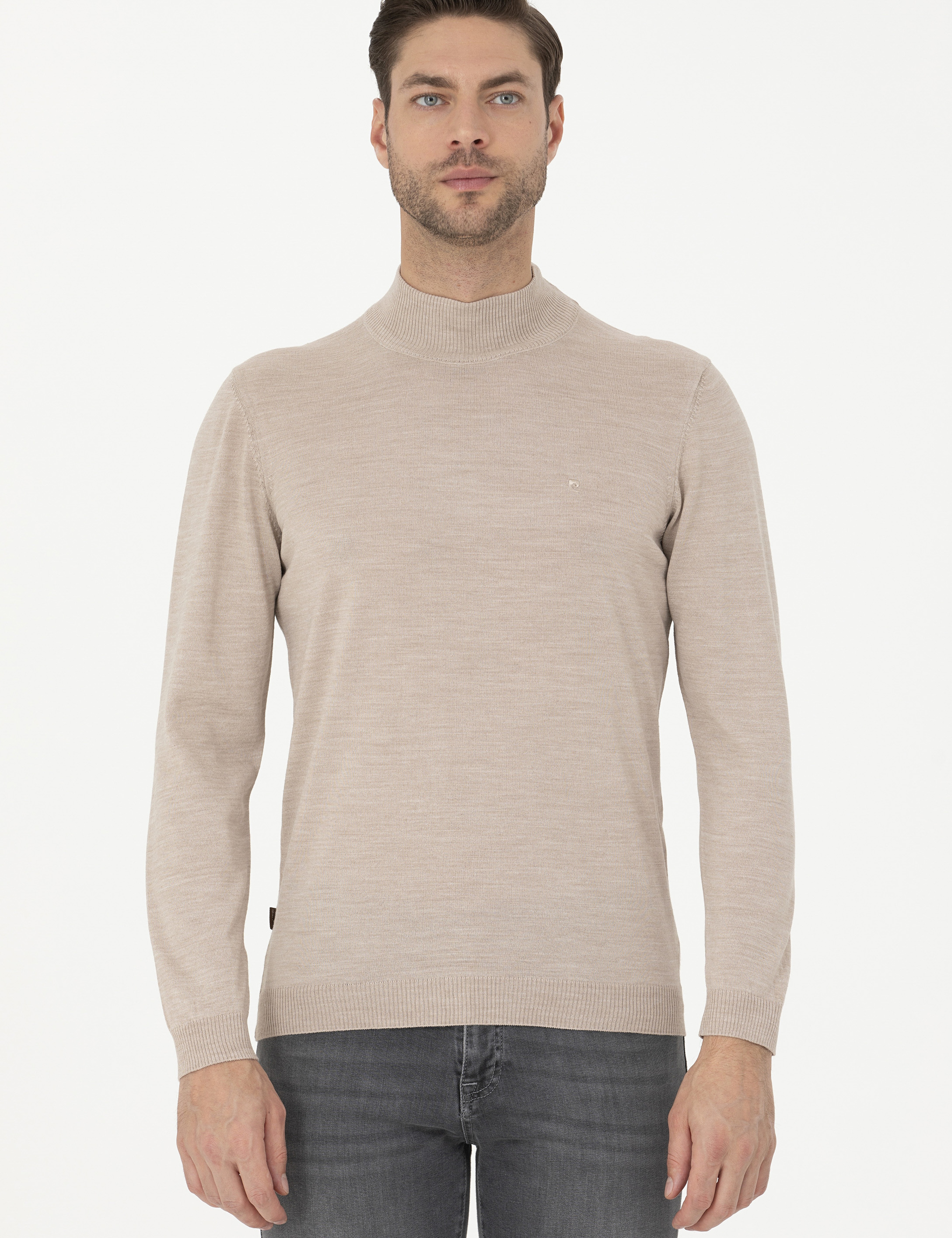 Taş Slim Fit Yarım Balıkçı Yaka Yün Karışımlı Basic Triko Kazak
