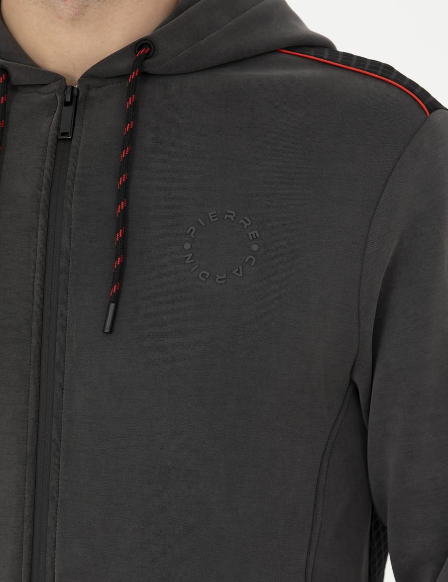 Antrasit Regular Fit Örme Hırka