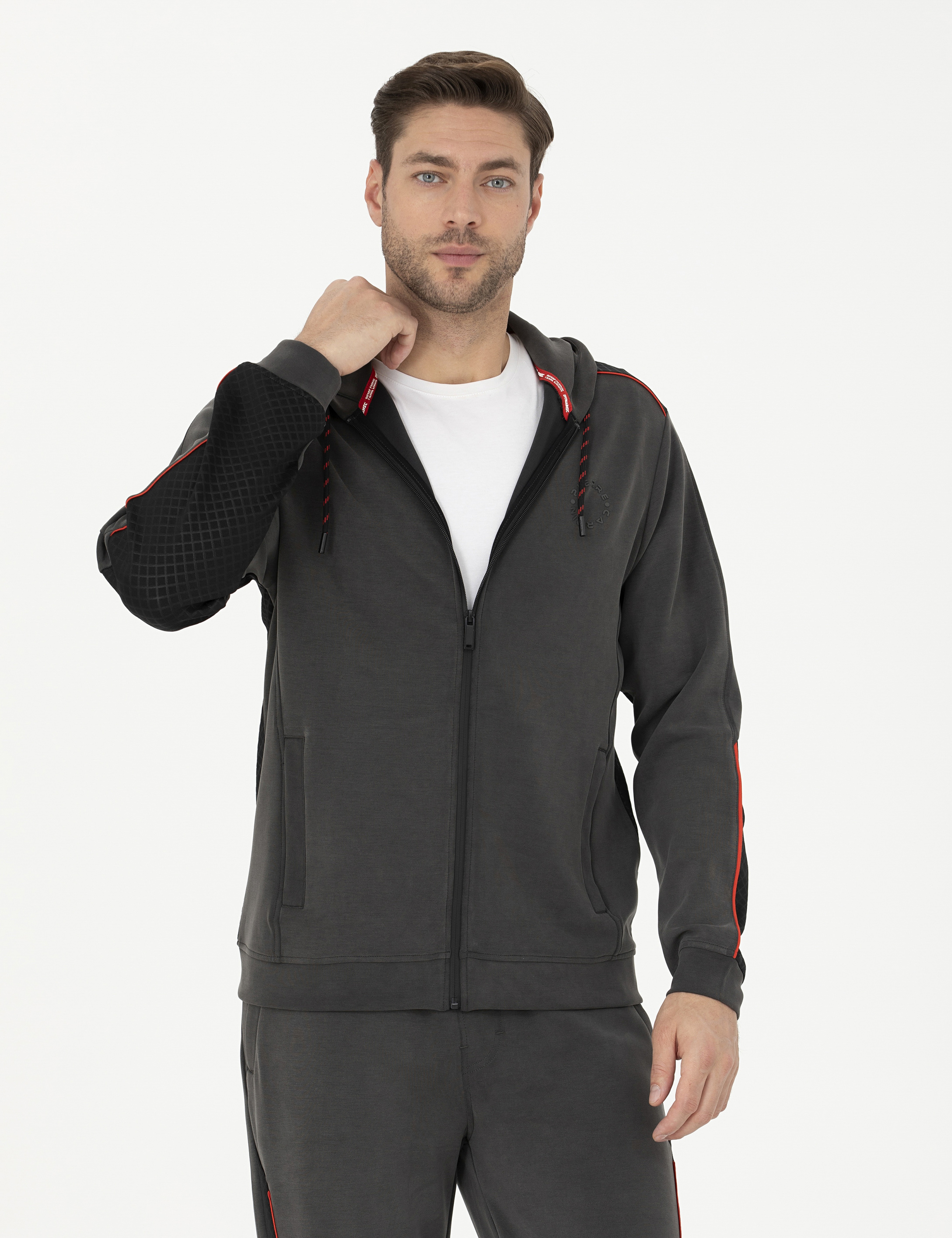 Antrasit Regular Fit Örme Hırka - Image 1