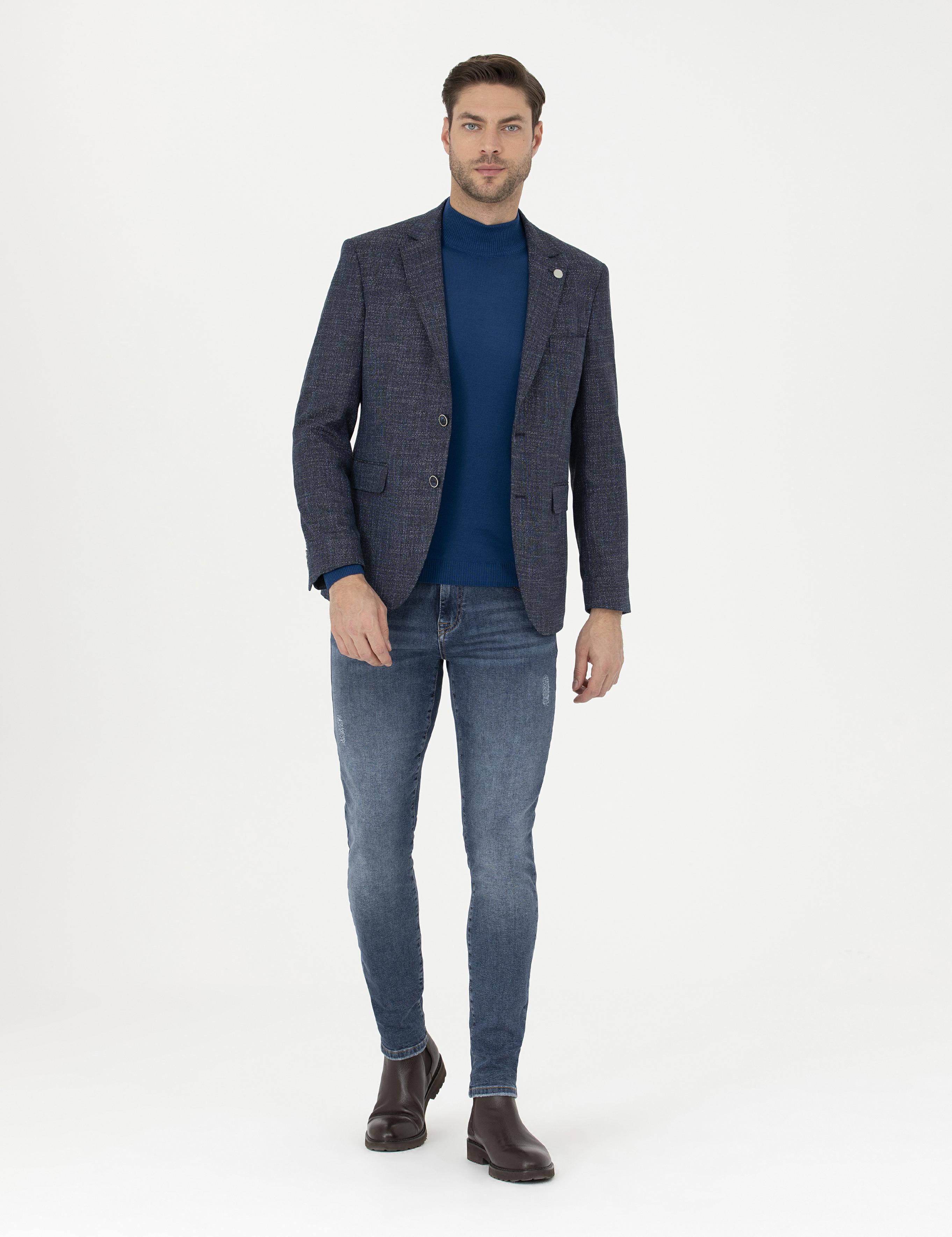 Lacivert Slim Fit Ceket