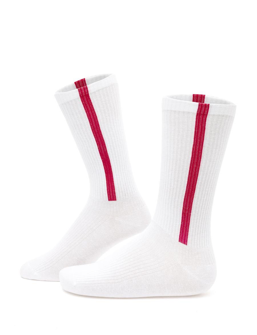 Erkek Pamuk Karışımlı Kırmızı Soket Desenli Çorap