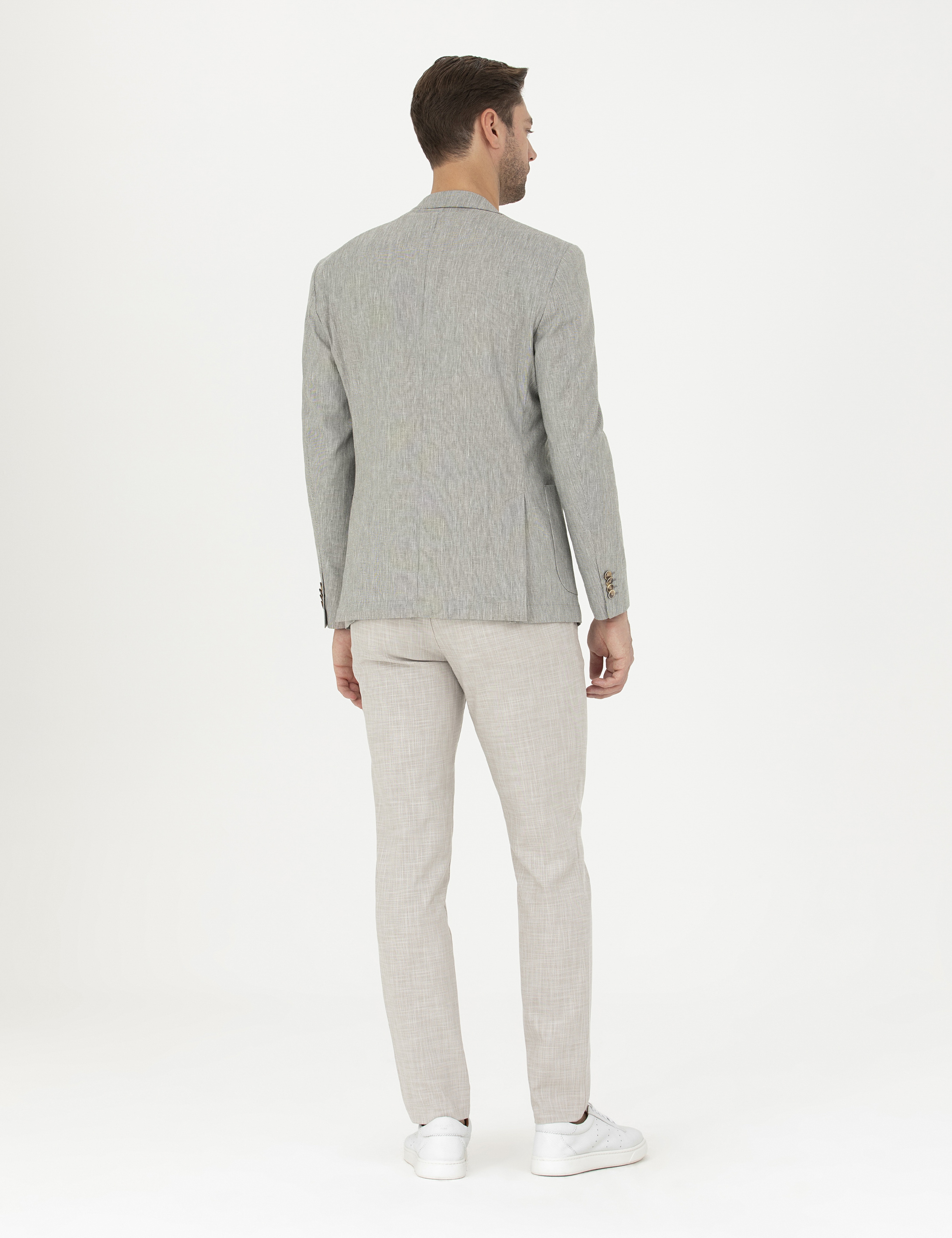 Bej Ex. Slim Fit Kumaş Pantolon - Image 4
