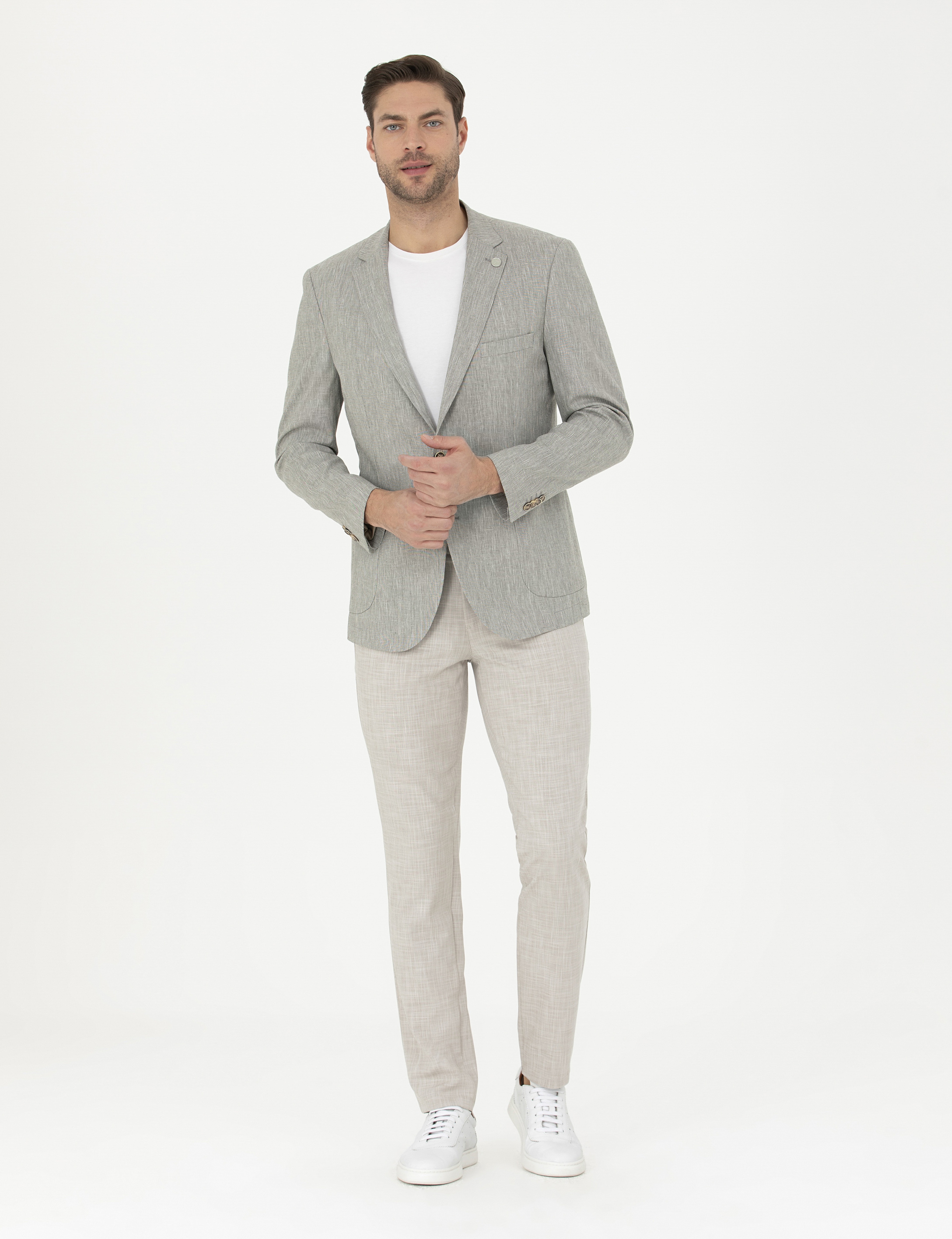 Bej Ex. Slim Fit Kumaş Pantolon