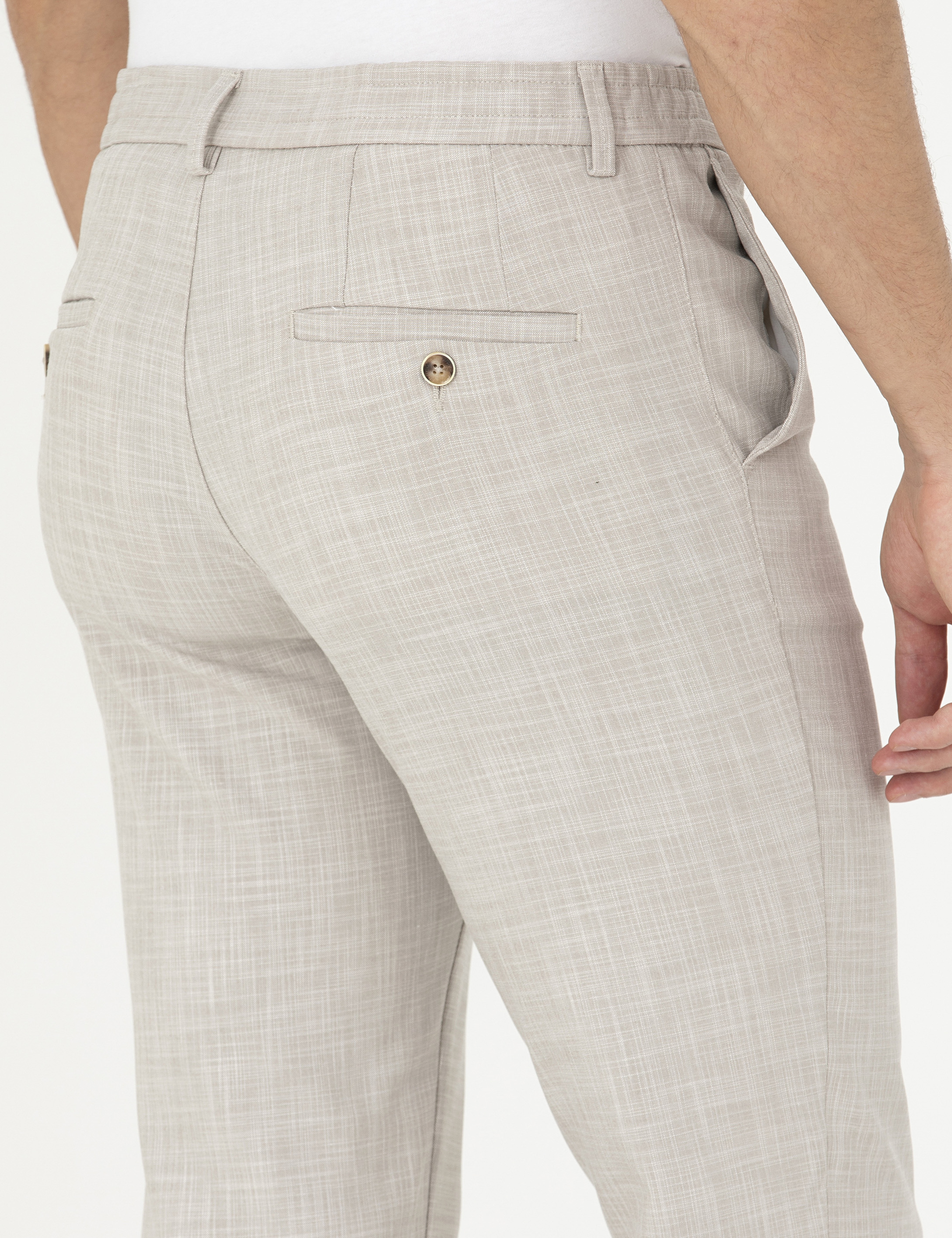 Bej Ex. Slim Fit Kumaş Pantolon - Image 7