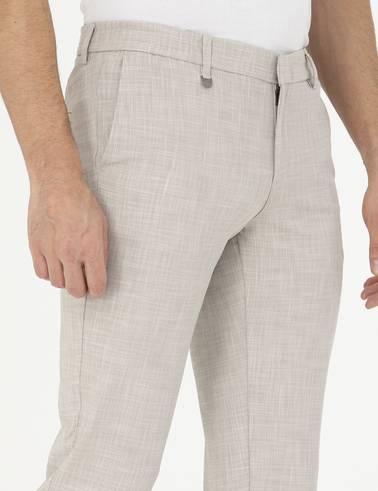 Bej Ex. Slim Fit Kumaş Pantolon
