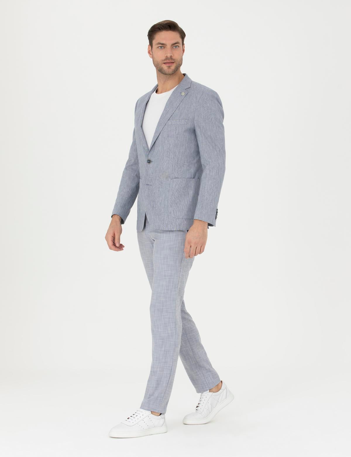 Açık Mavi Ex. Slim Fit Kumaş Pantolon - 50285855081