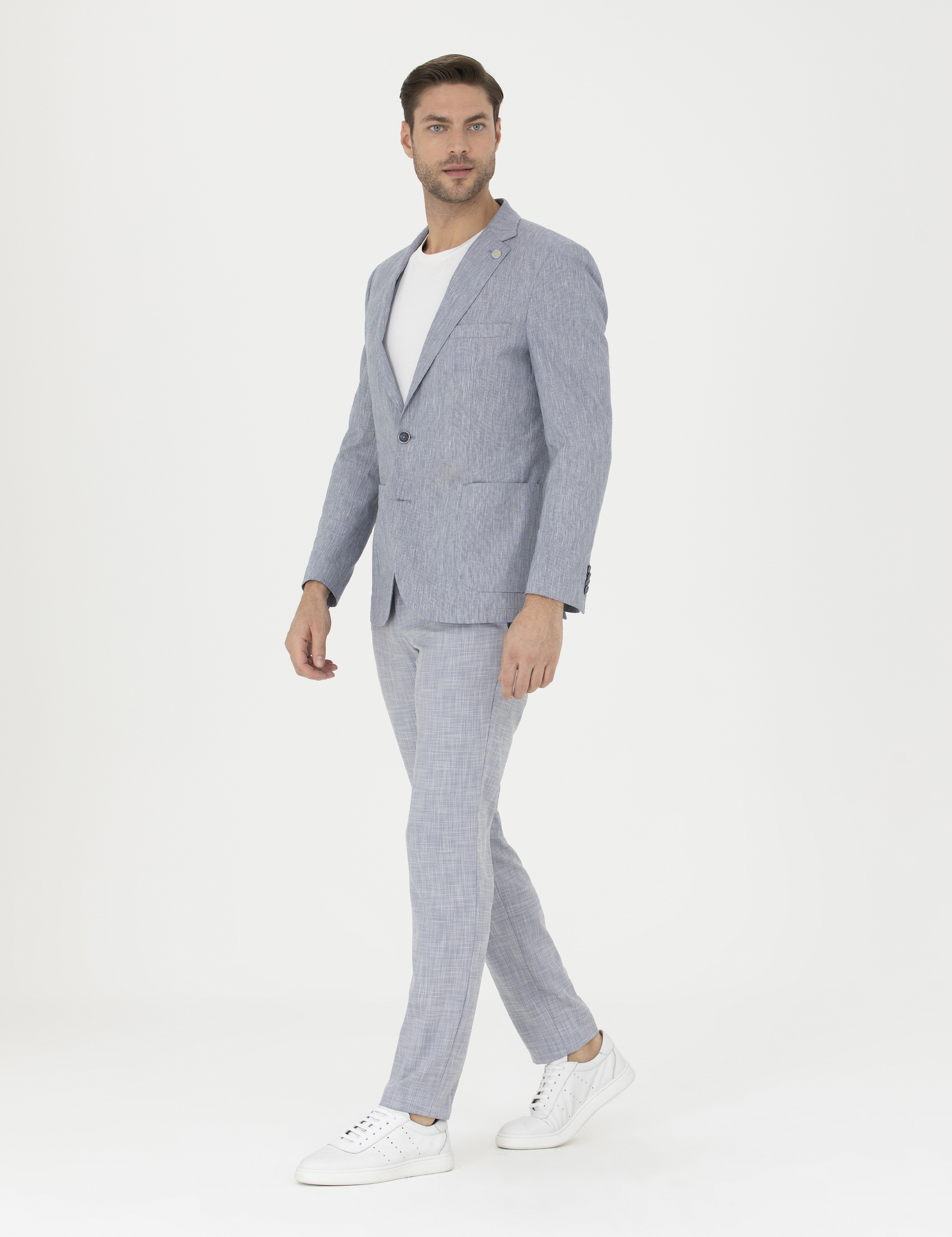 Açık Mavi Ex. Slim Fit Kumaş Pantolon - Image 3