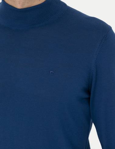 İndigo Slim Fit Yarım Balıkçı Yaka Yün Karışımlı Basic Triko Kazak