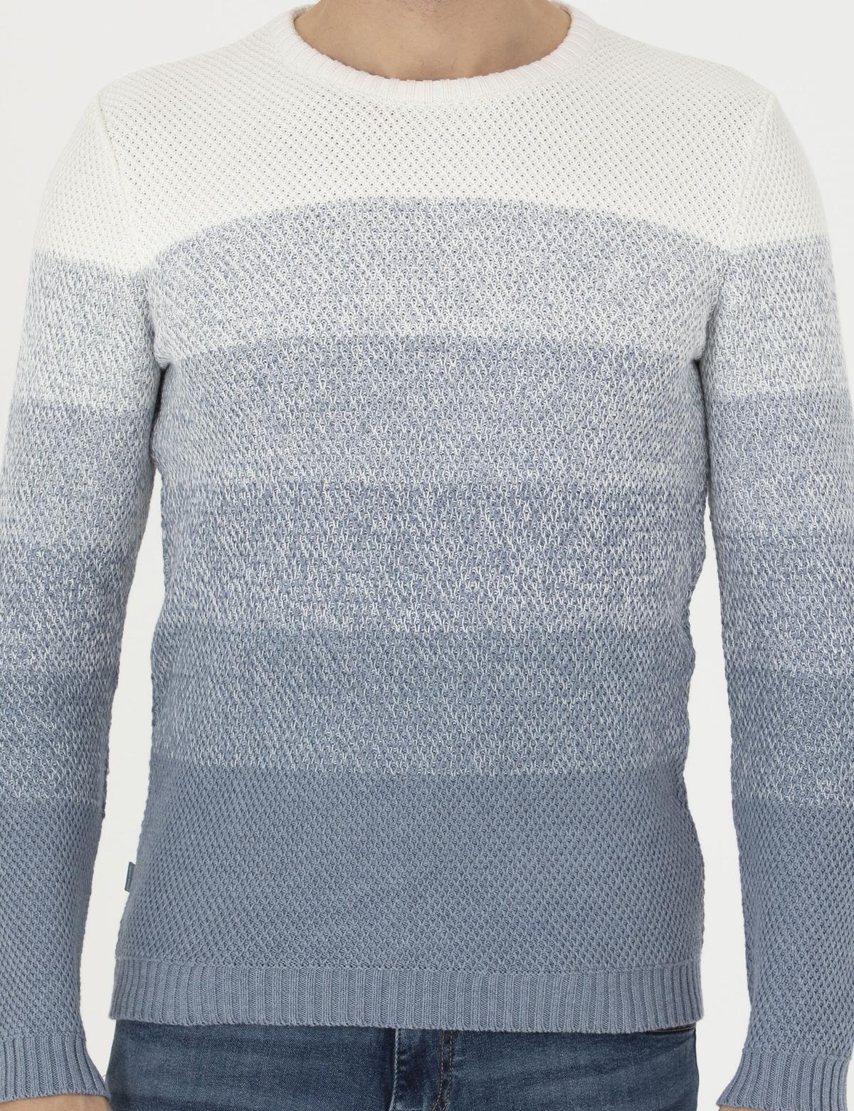 Koyu Mavi Slim Fit Bisiklet Yaka Triko Kazak - 50278085001