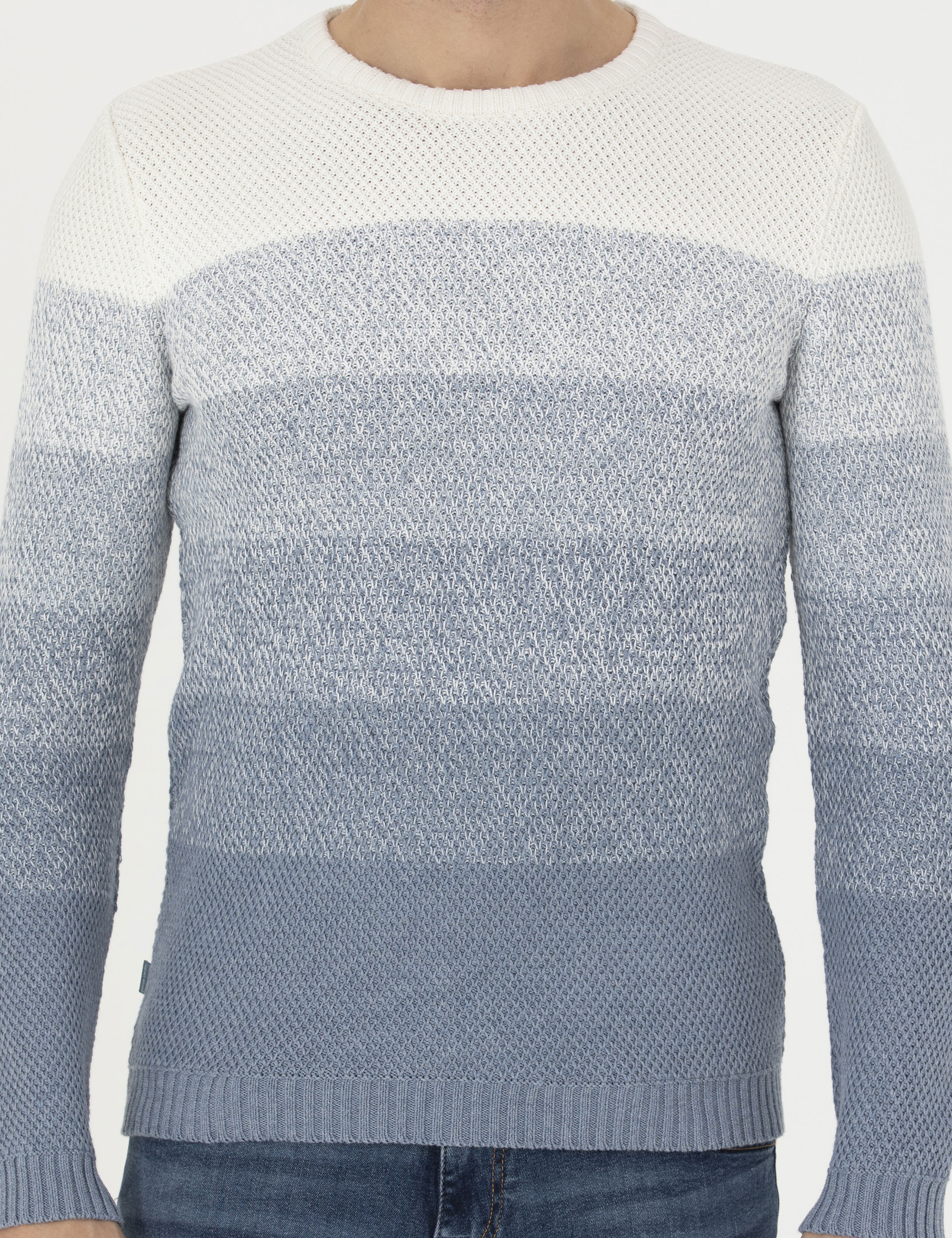 Koyu Mavi Slim Fit Bisiklet Yaka Triko Kazak - Image 6