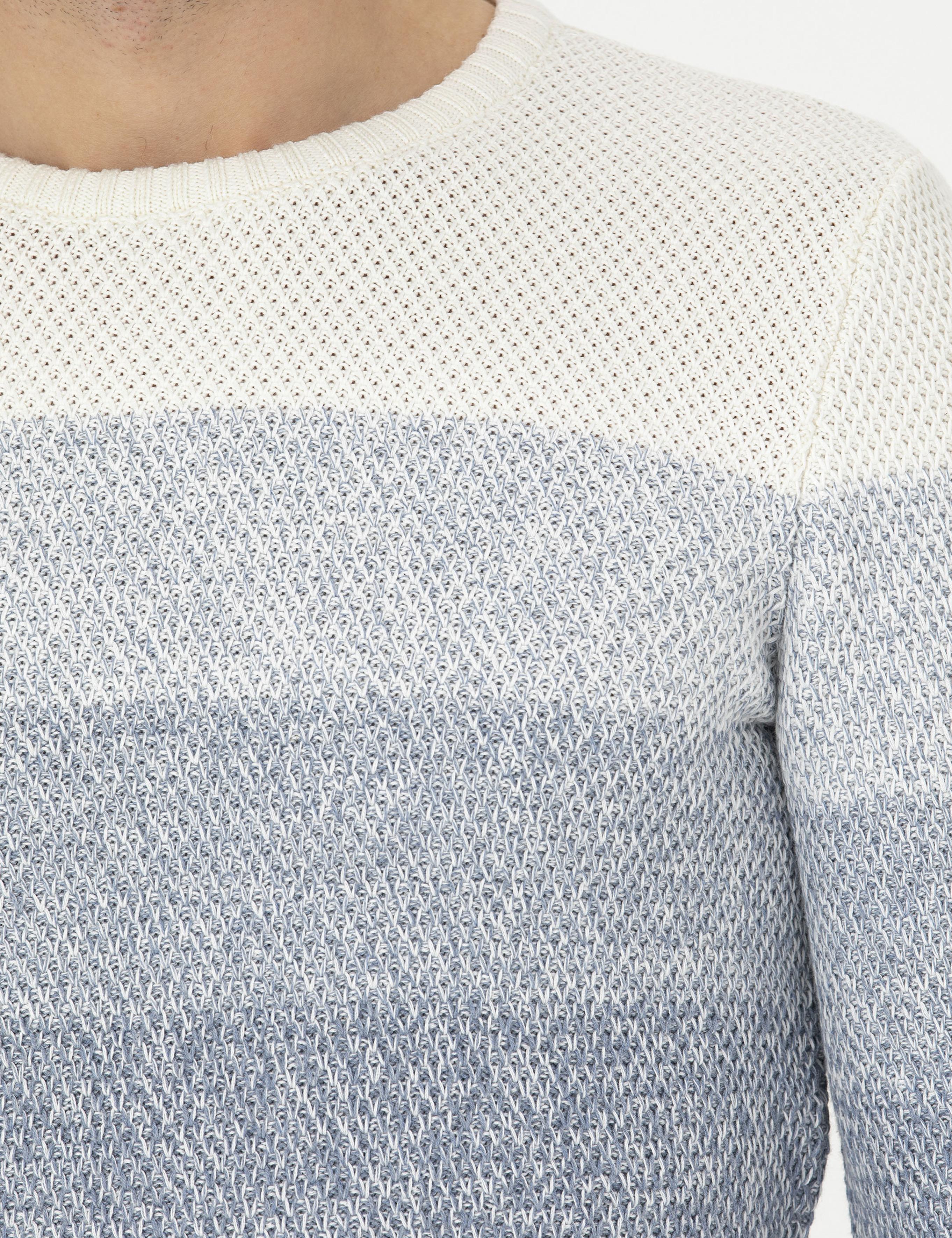 Koyu Mavi Slim Fit Bisiklet Yaka Triko Kazak