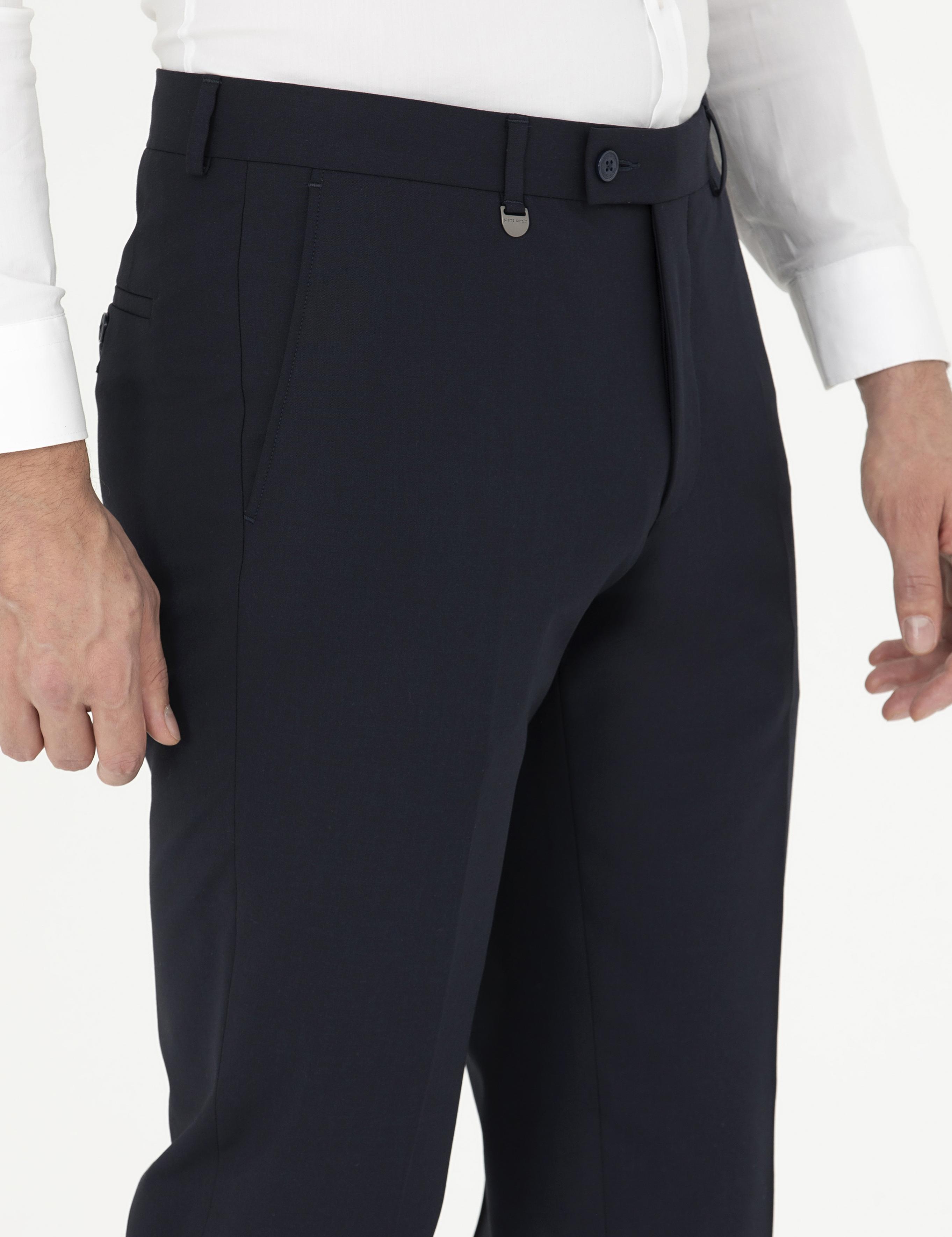 Lacivert Slim Fit Kumaş Pantolon