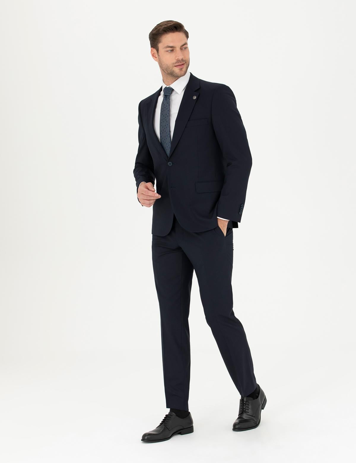 Lacivert Slim Fit Kumaş Pantolon - 50291435036