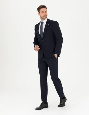 Lacivert Slim Fit Kumaş Pantolon
