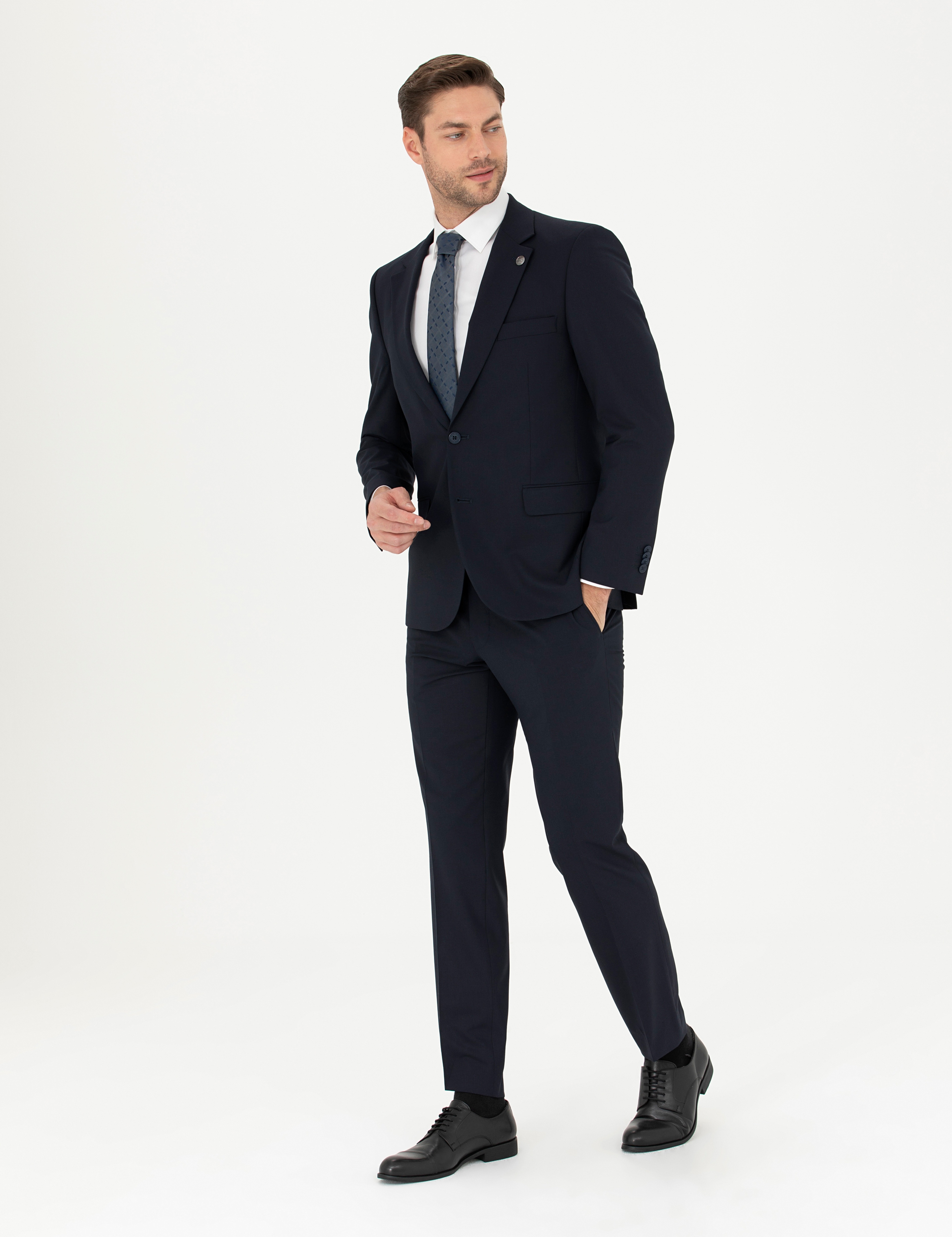 Lacivert Slim Fit Kumaş Pantolon - Image 2
