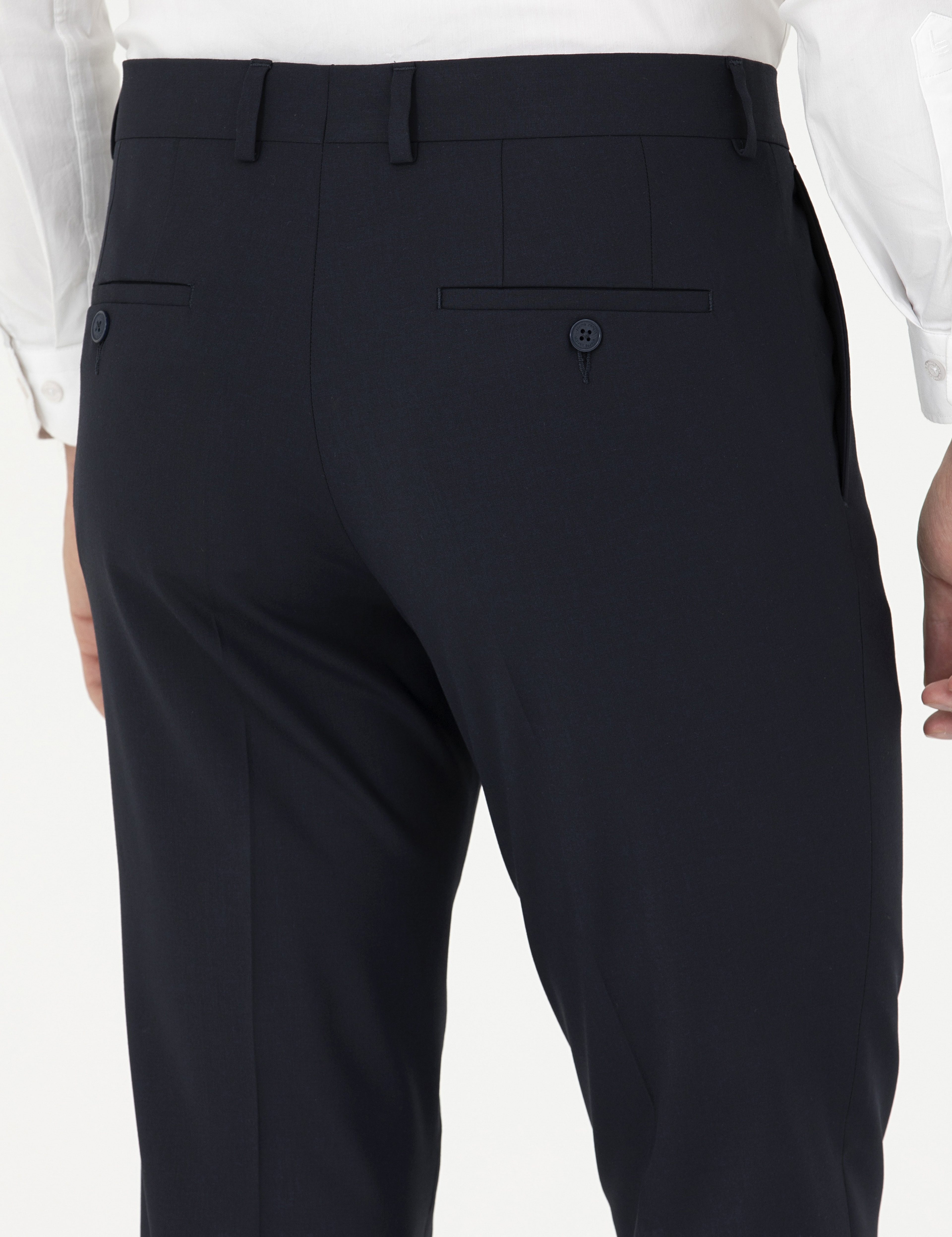 Lacivert Slim Fit Kumaş Pantolon - Image 6