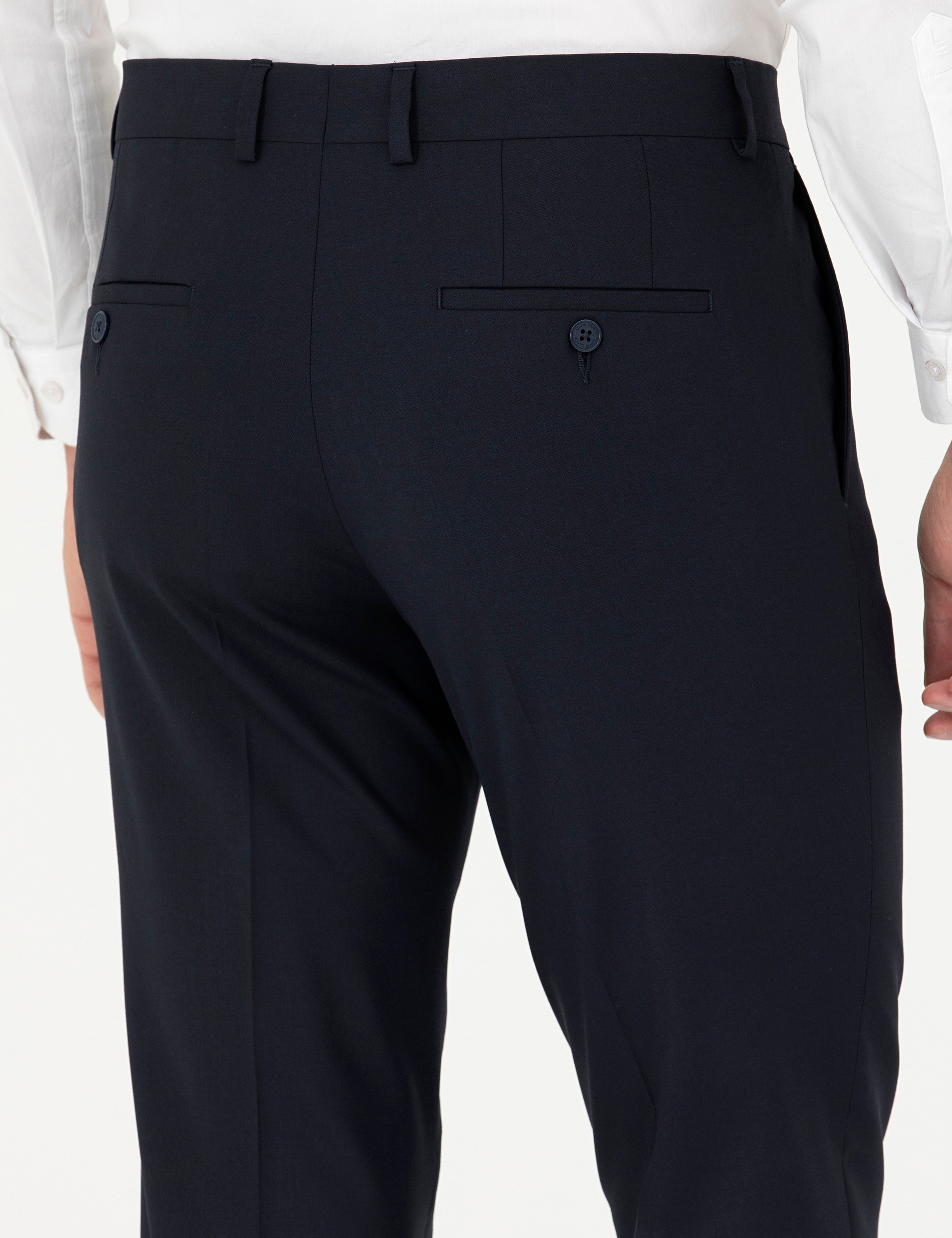 Lacivert Slim Fit Kumaş Pantolon