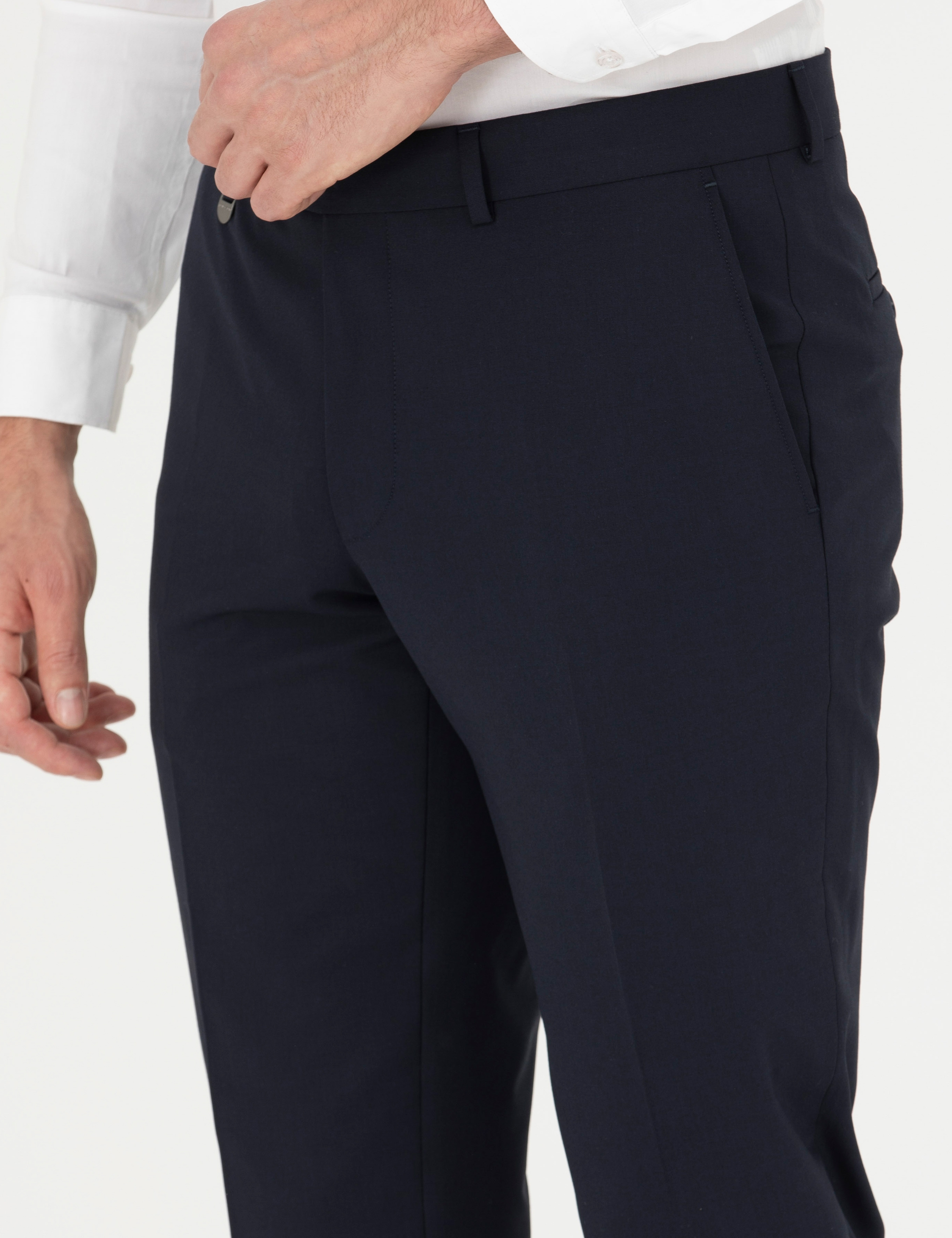 Lacivert Slim Fit Kumaş Pantolon - Image 5