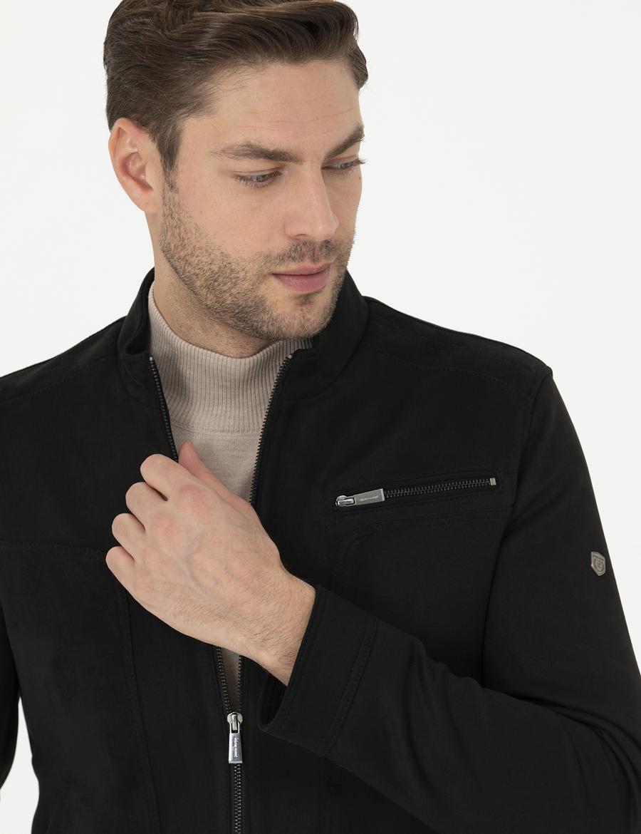 Siyah Suni Deri Ceket