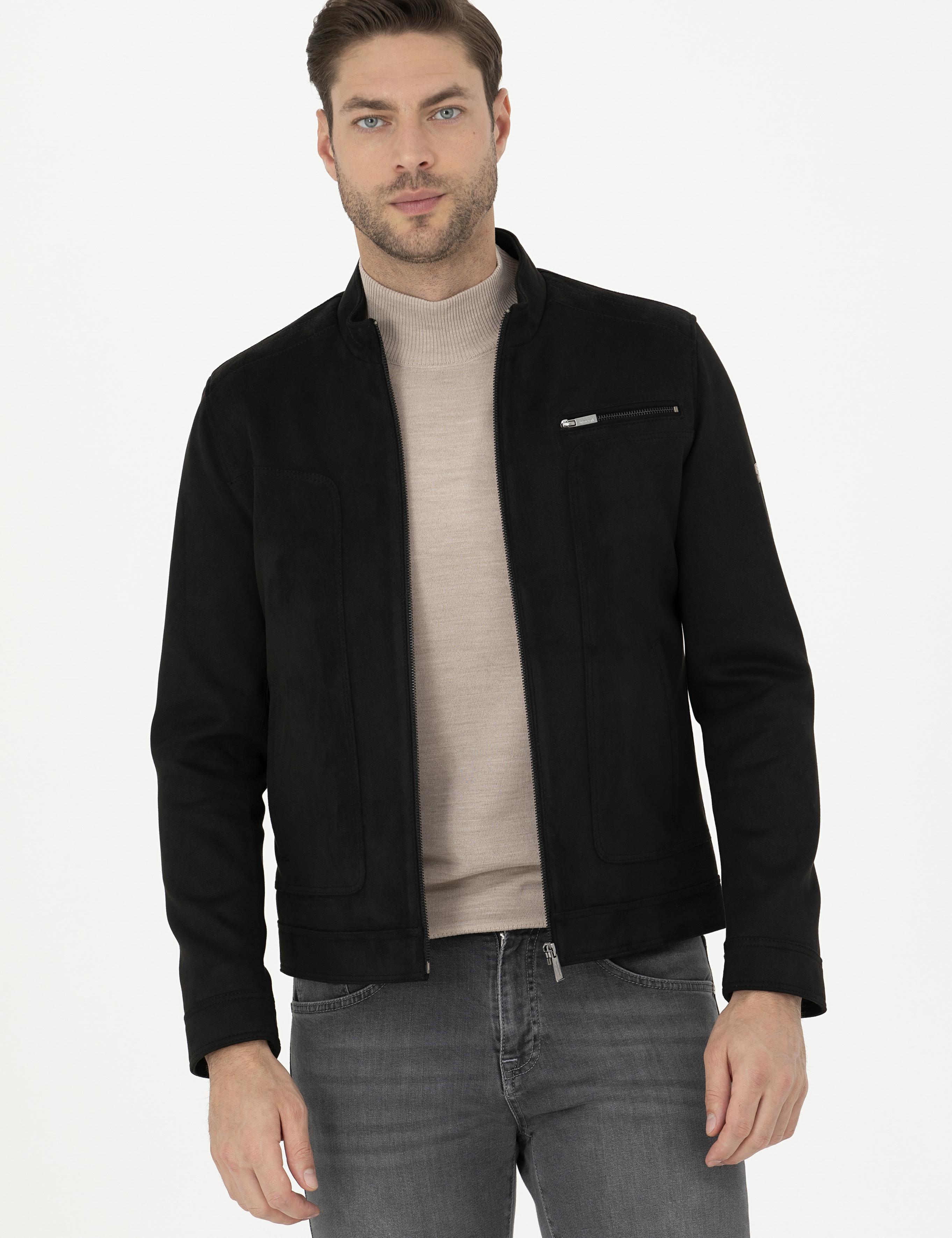 Siyah Suni Deri Ceket