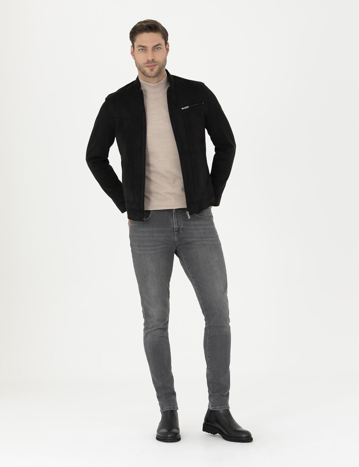 Siyah Suni Deri Ceket - 50291002001