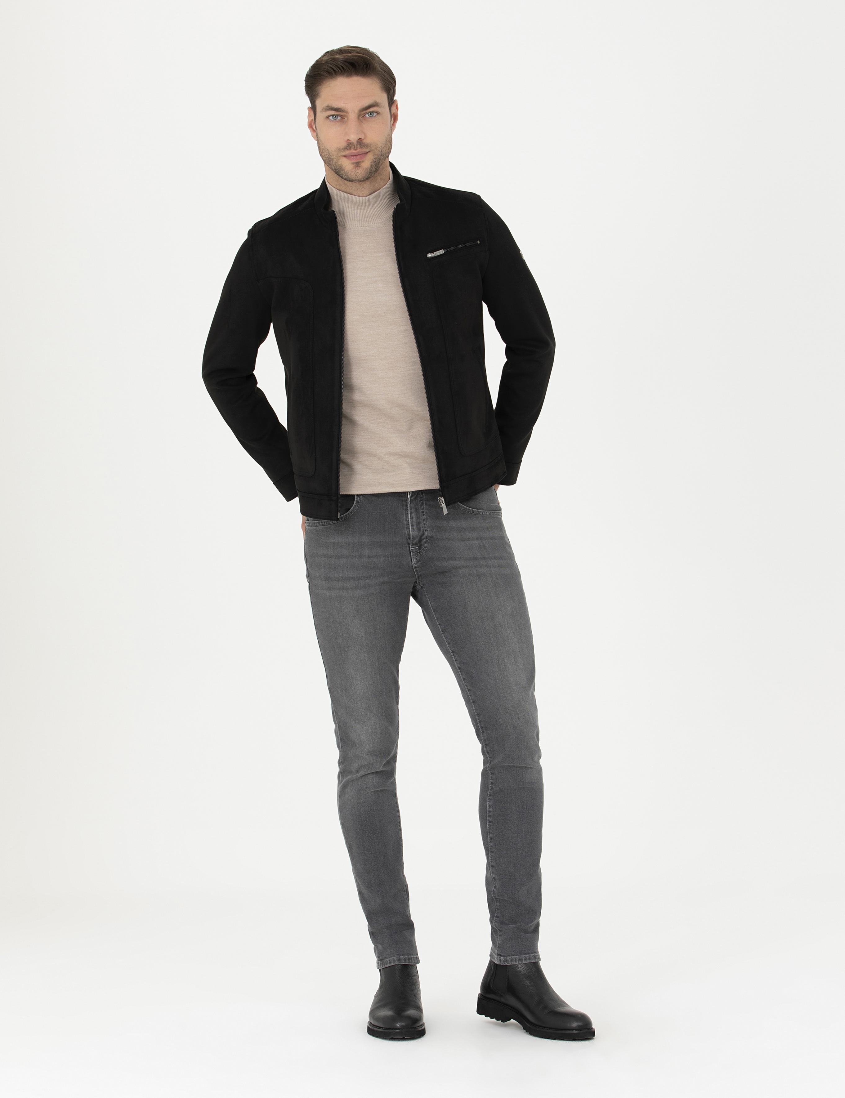 Siyah Suni Deri Ceket