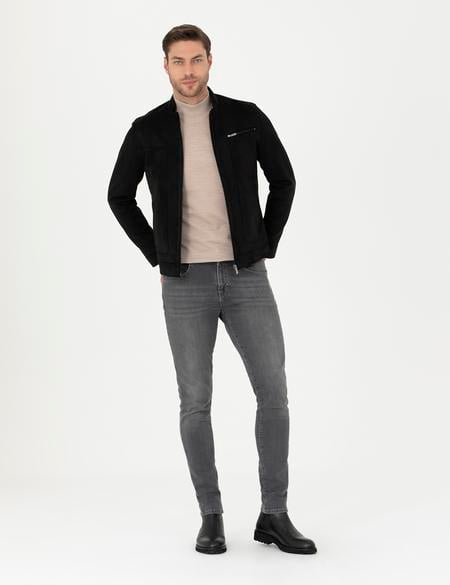 Siyah Suni Deri Ceket - 50291002001