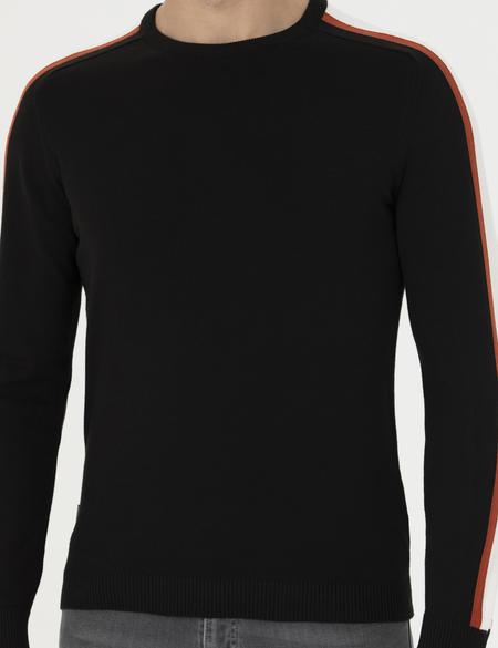 Siyah Slim Fit Bisiklet Yaka Triko Kazak - 50281821008