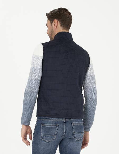 Lacivert Suni Deri Yelek - 50291003014