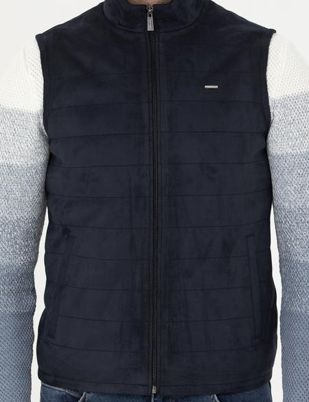 Lacivert Suni Deri Yelek - 50291003014