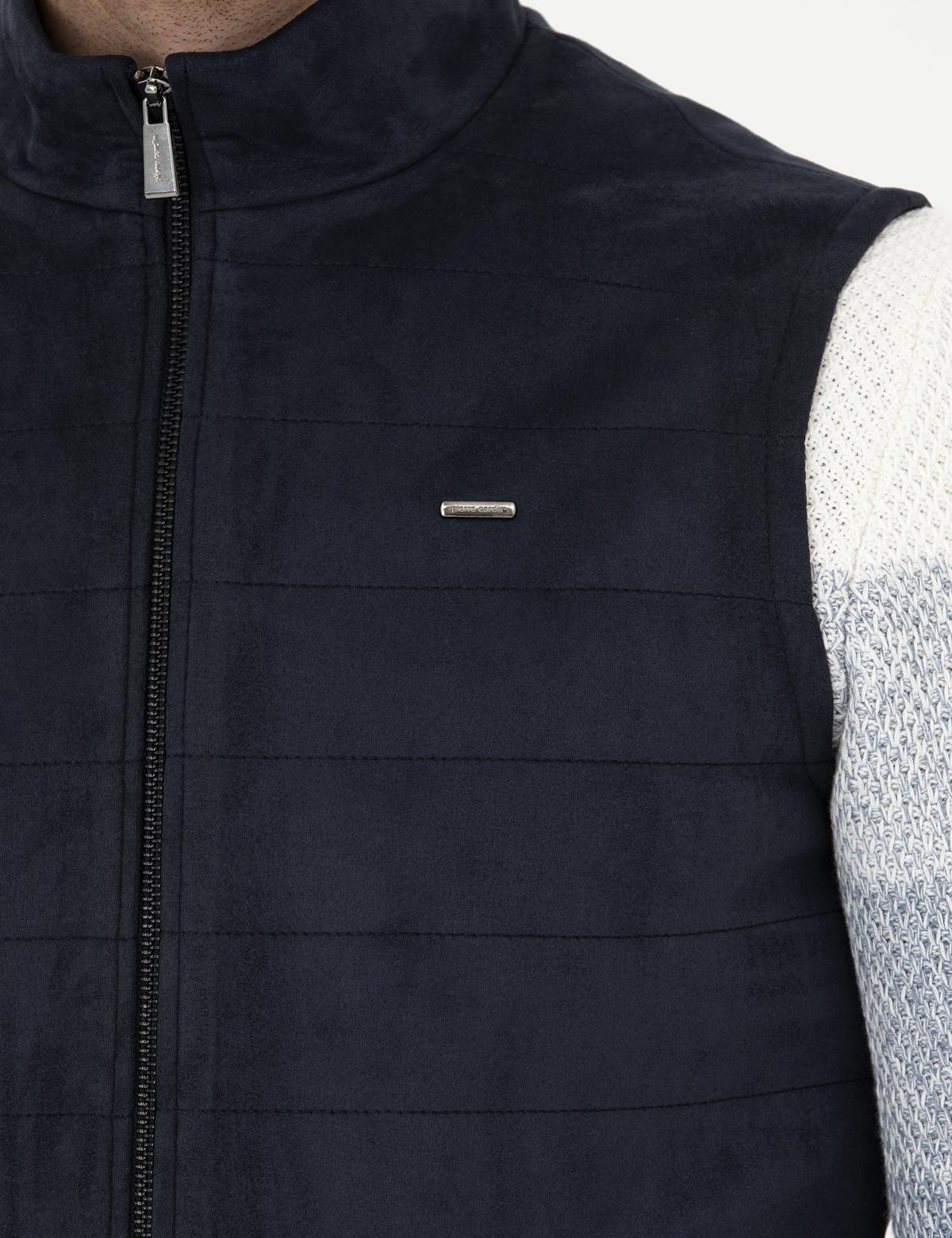 Lacivert Suni Deri Yelek - 50291003014