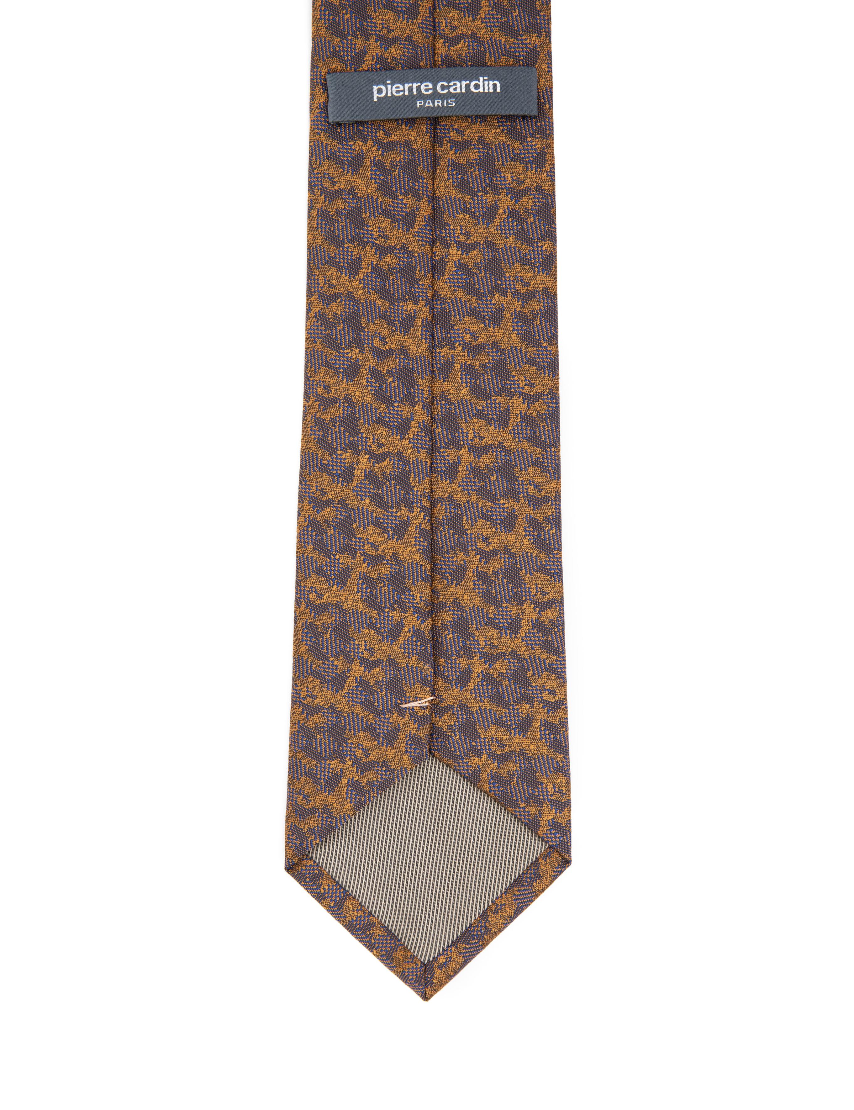 Turuncu 3'lü Kravat-Mendil-Kravat İğnesi Set