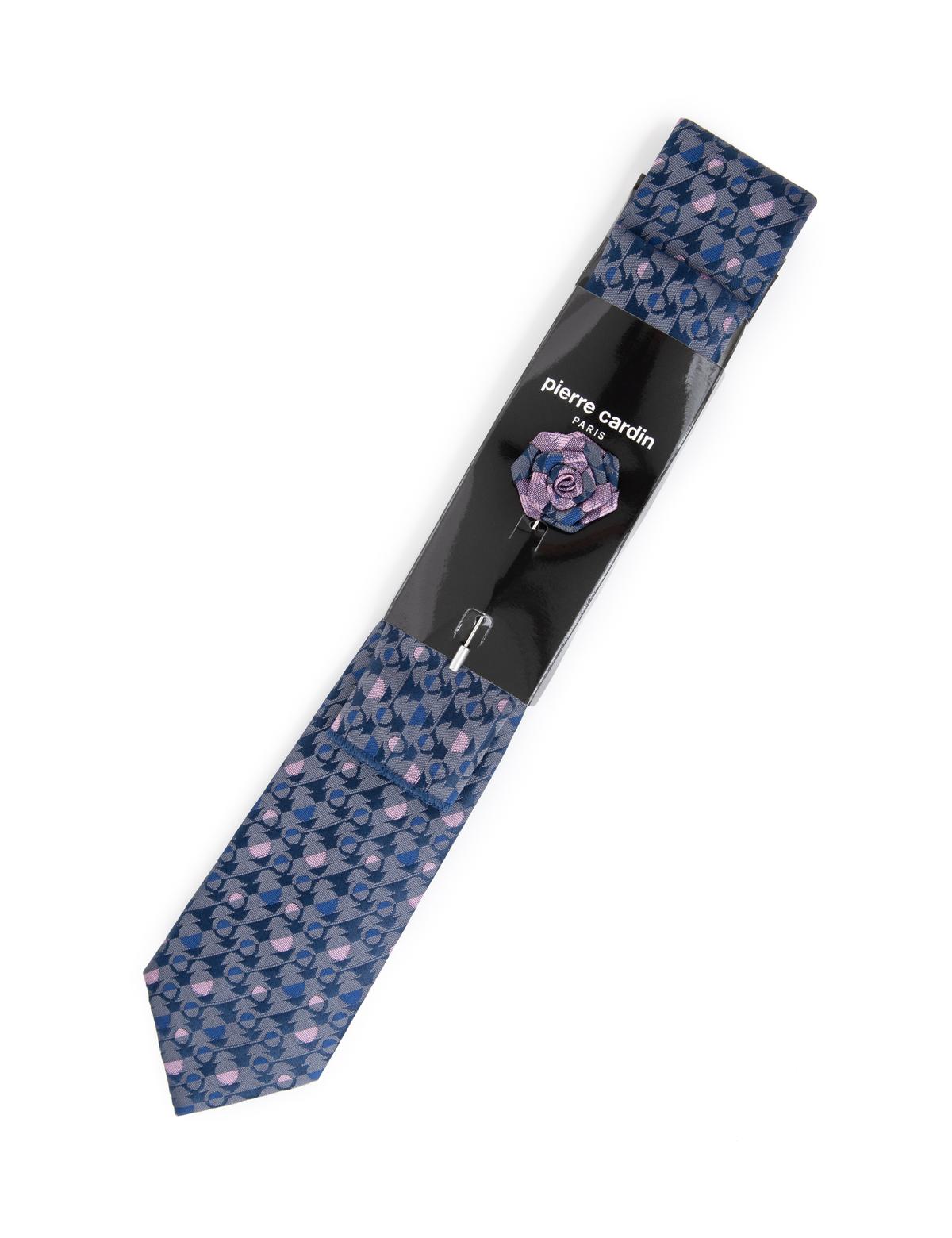 Lacivert 3'lü Kravat-Mendil-Kravat İğnesi Set - 50291541001