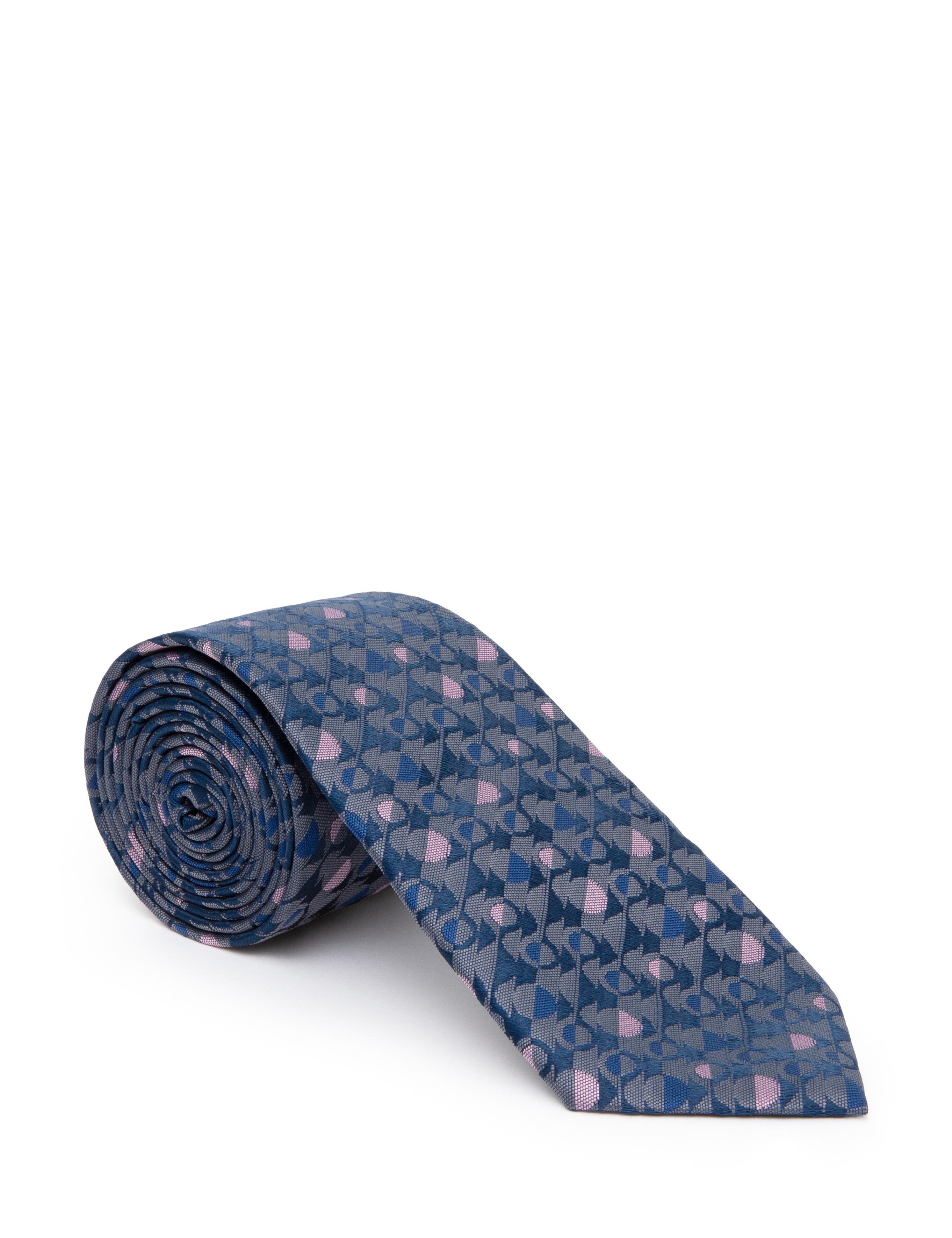 Lacivert 3'lü Kravat-Mendil-Kravat İğnesi Set