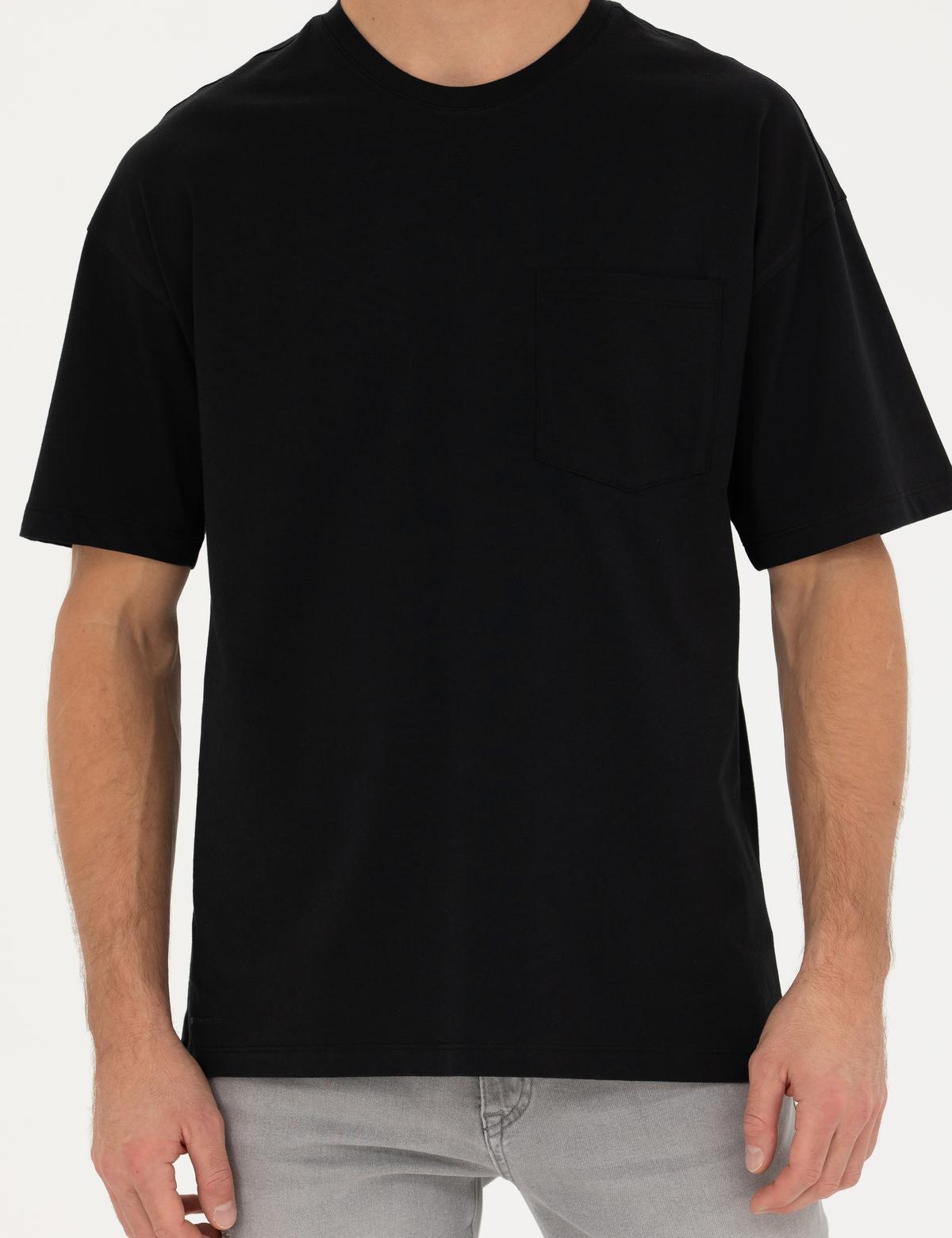 Siyah Comfort Fit Tişört - 50289362017