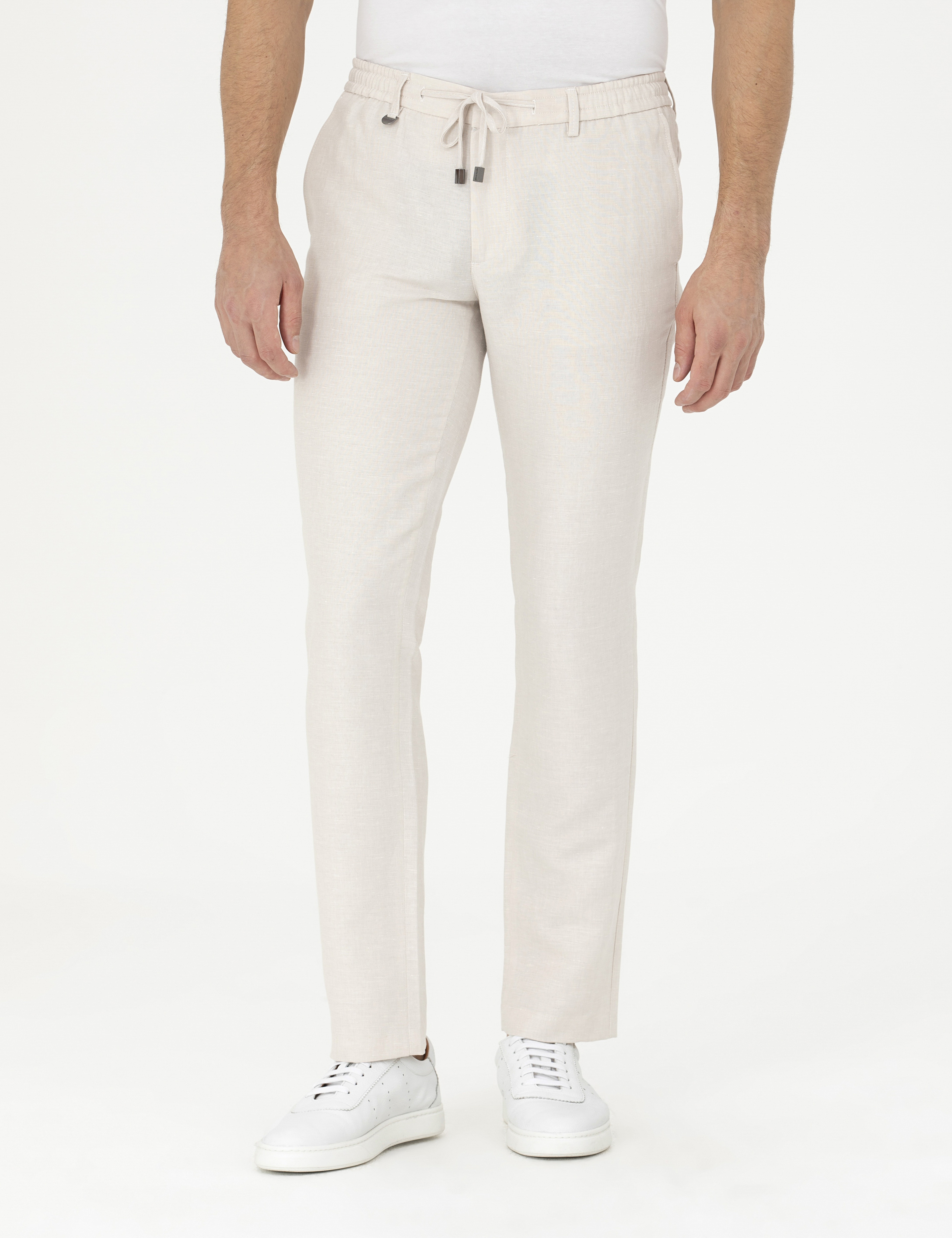 Bej Slim Fit Kumaş Pantolon