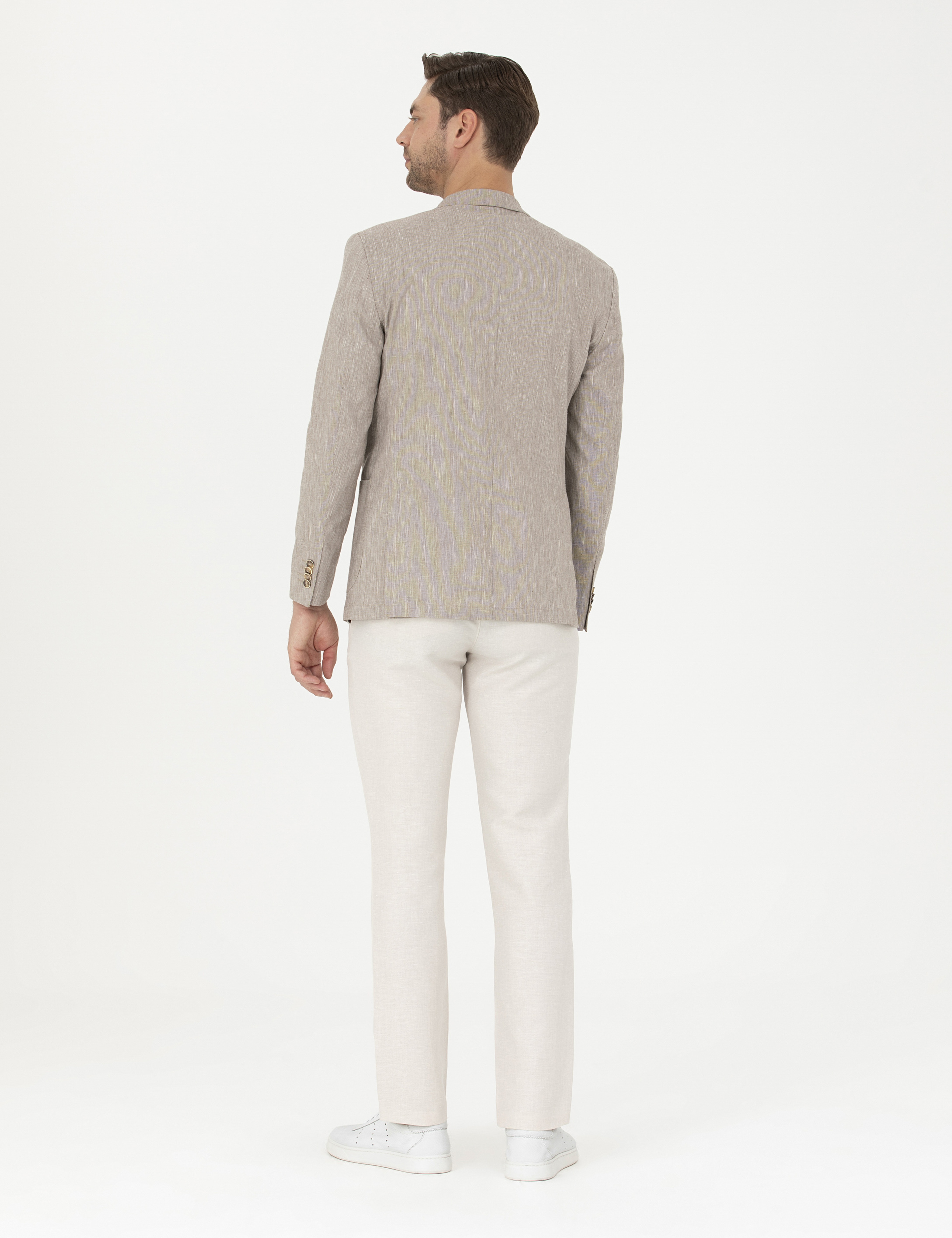 Bej Slim Fit Kumaş Pantolon