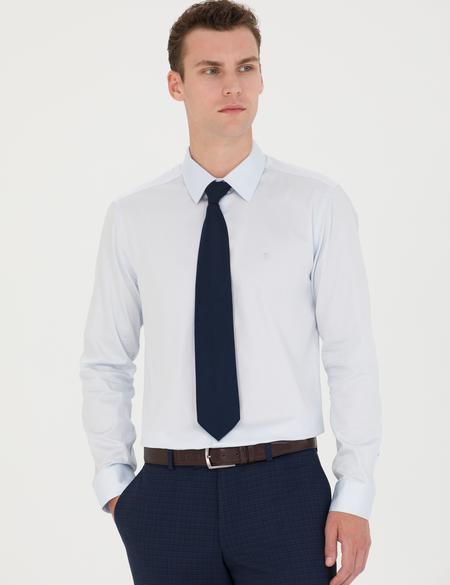 Açık Mavi Slim Fit Uzun Kollu Basic Gömlek - 50280213007
