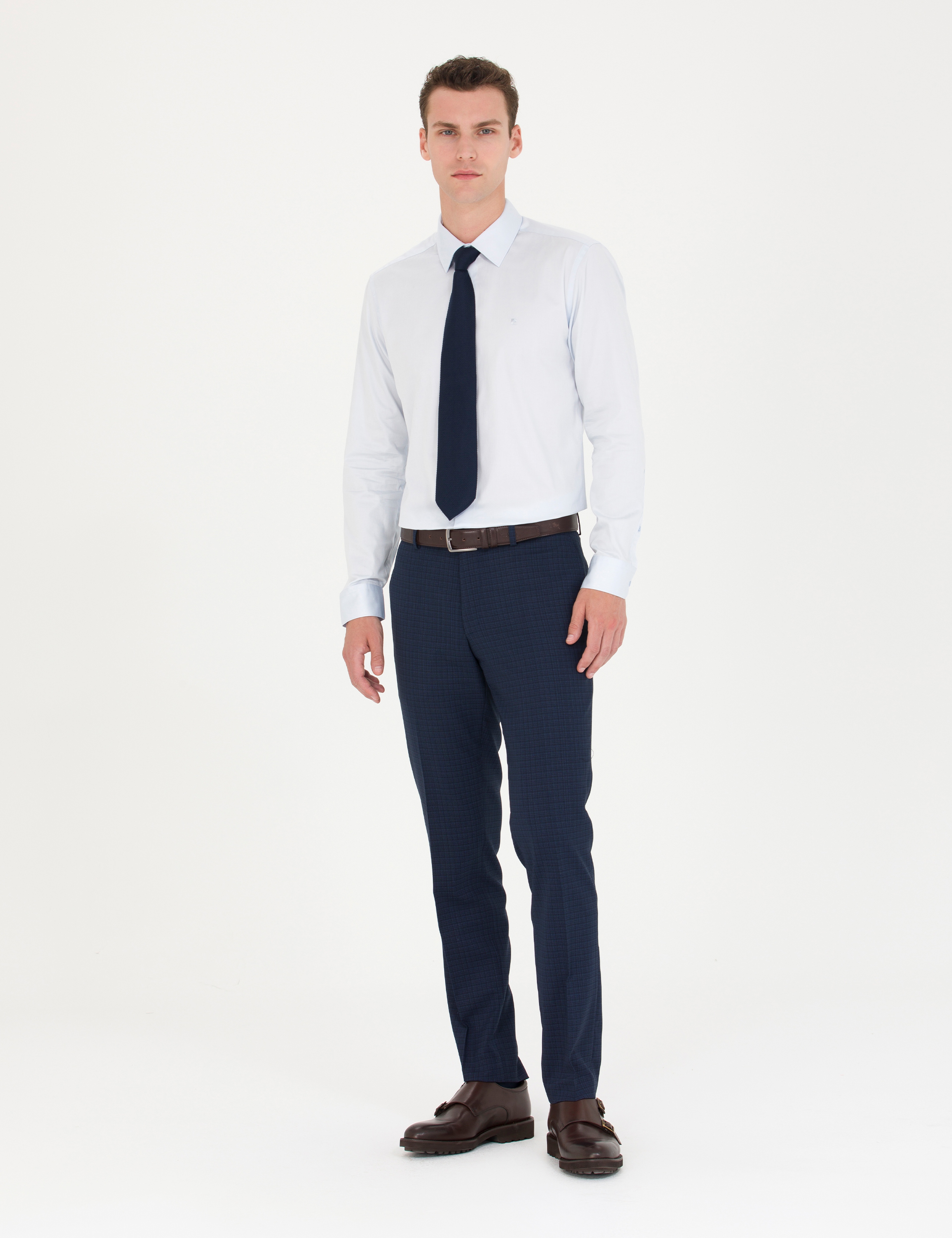 Açık Mavi Slim Fit Uzun Kollu Basic Gömlek