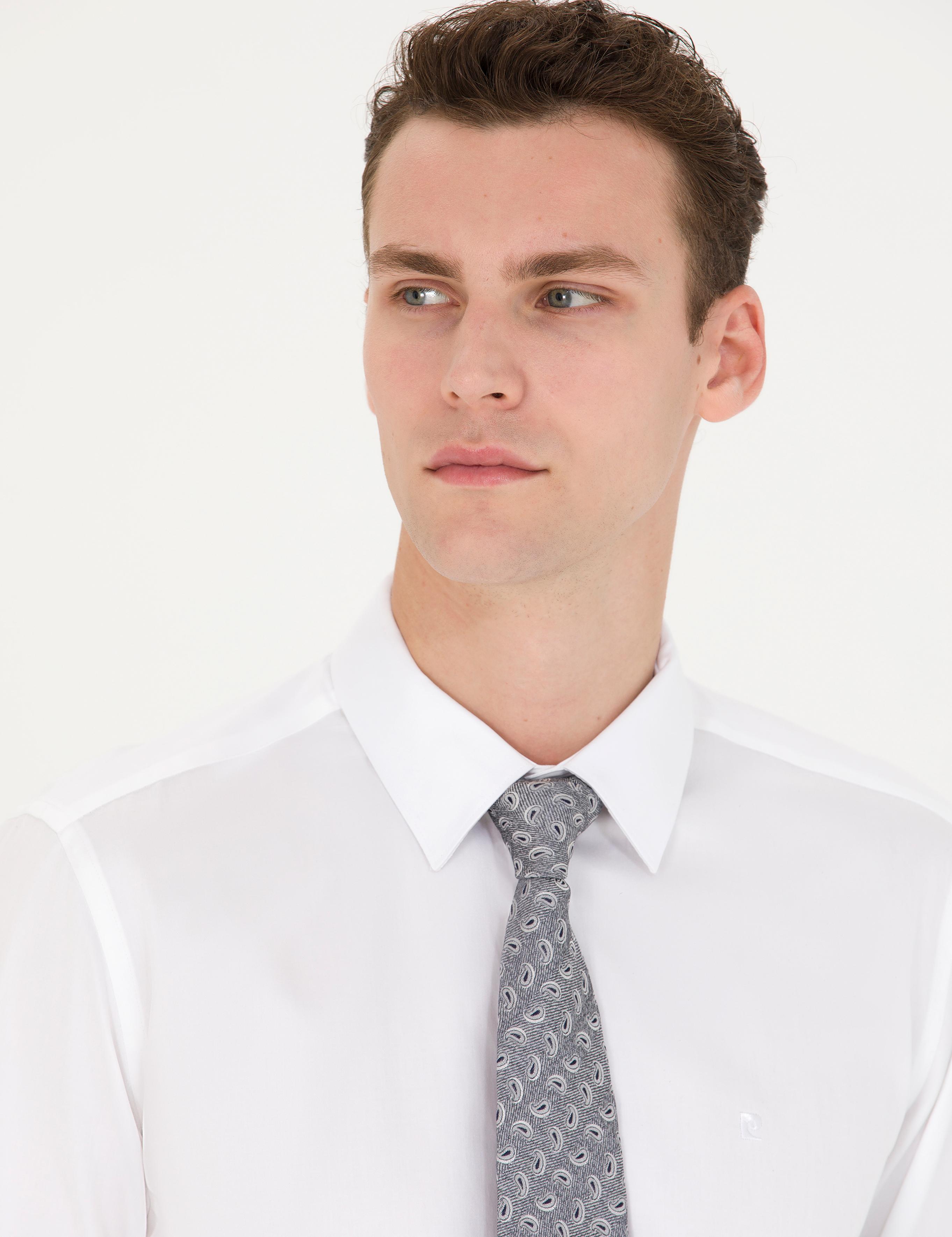 Beyaz Slim Fit Uzun Kollu Basic Gömlek