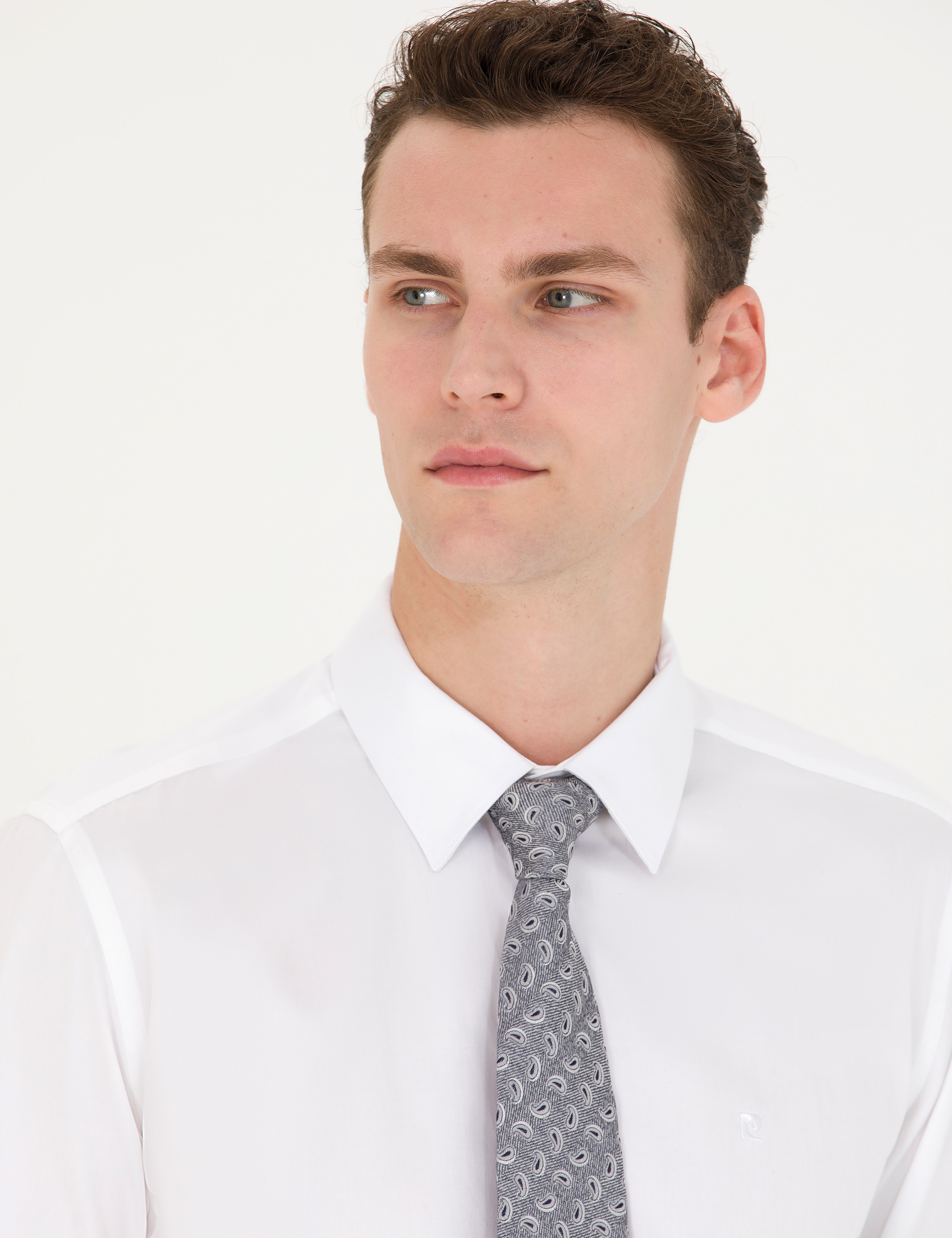 Beyaz Slim Fit Uzun Kollu Basic Gömlek - Image 2