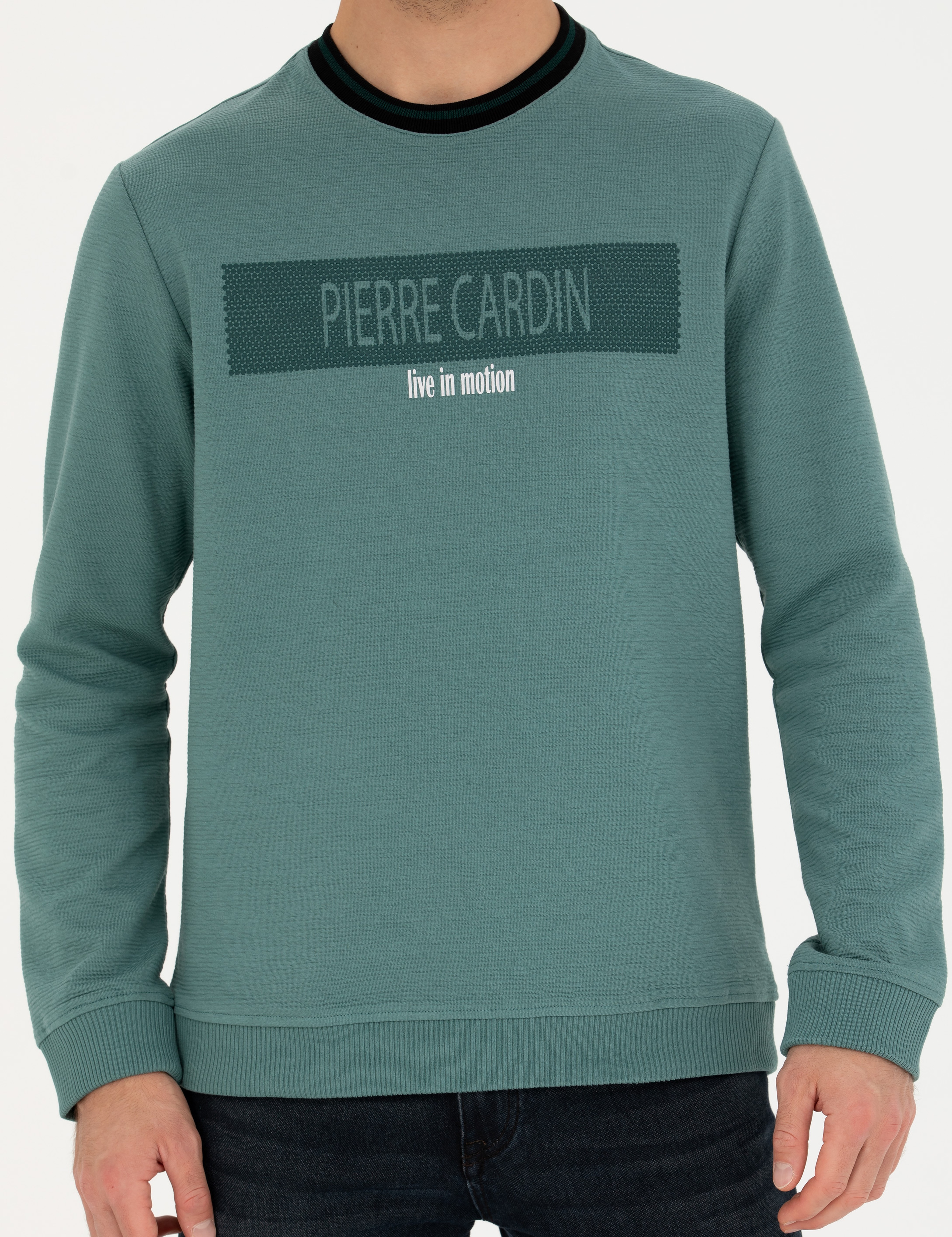 Yeşil Regular Fit Bisiklet Yaka Sweatshirt - Image 6