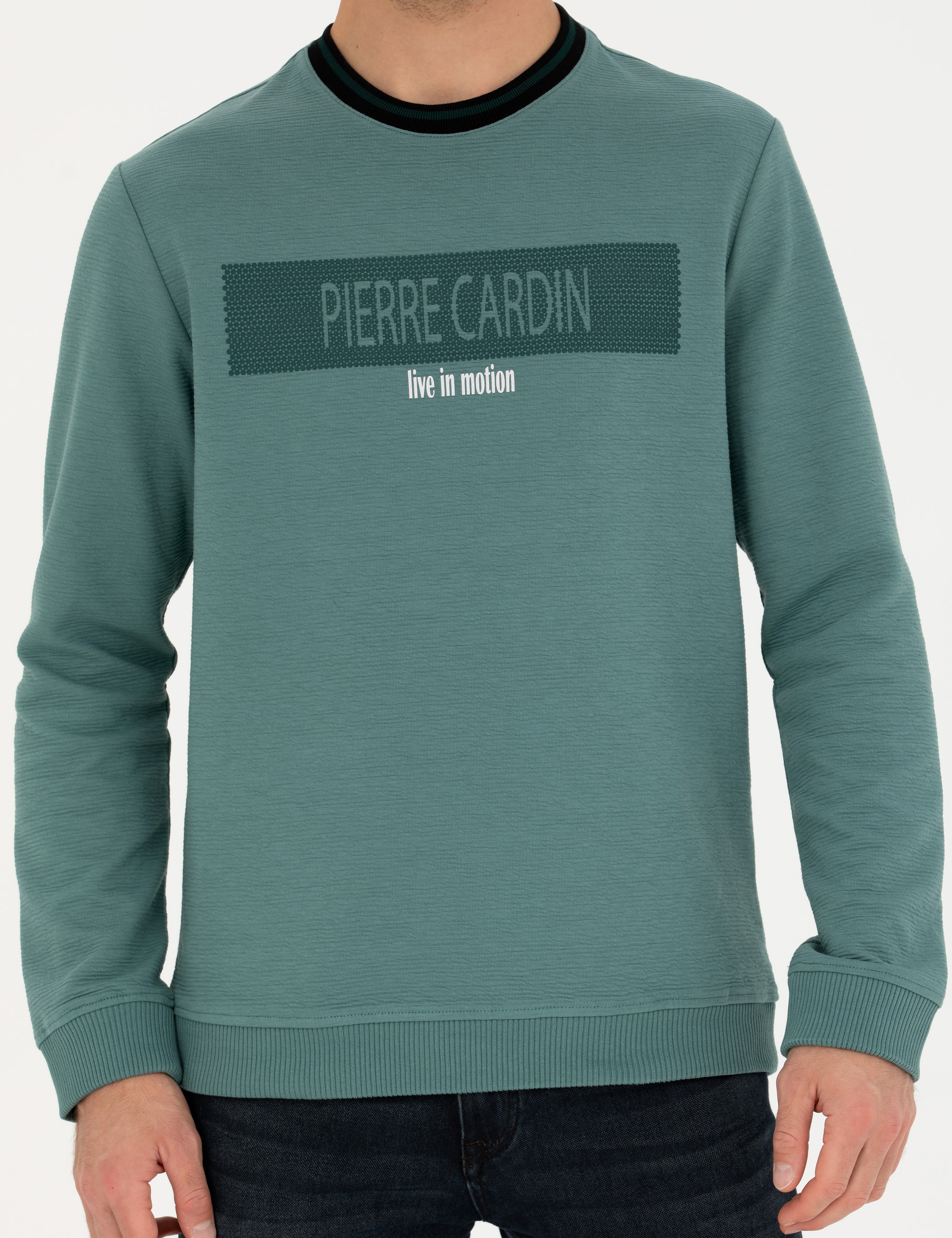 Yeşil Regular Fit Bisiklet Yaka Sweatshirt
