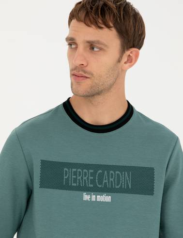 Yeşil Regular Fit Bisiklet Yaka Sweatshirt